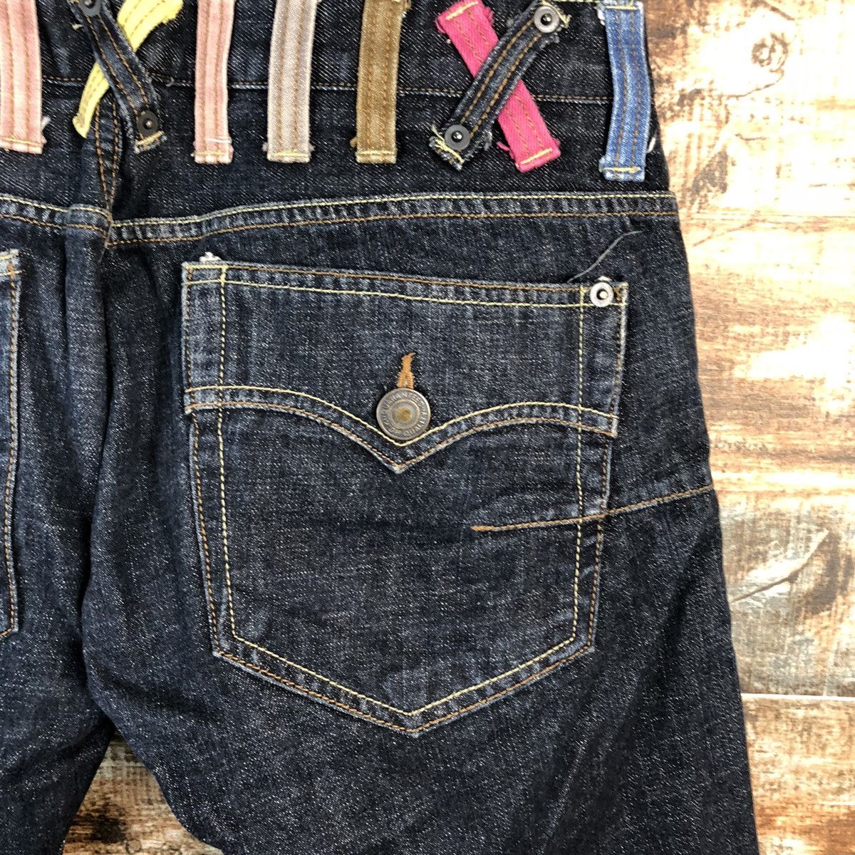 Japanese Brand DL Dani Nate double waist Black Denim Pants #C614 Size US 29 - 17 Thumbnail