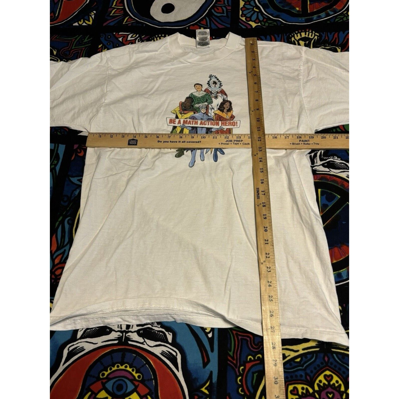 Other vintage Be a math action hero! white Large T-shirt cartoon Size US L / EU 52-54 / 3 - 7 Thumbnail