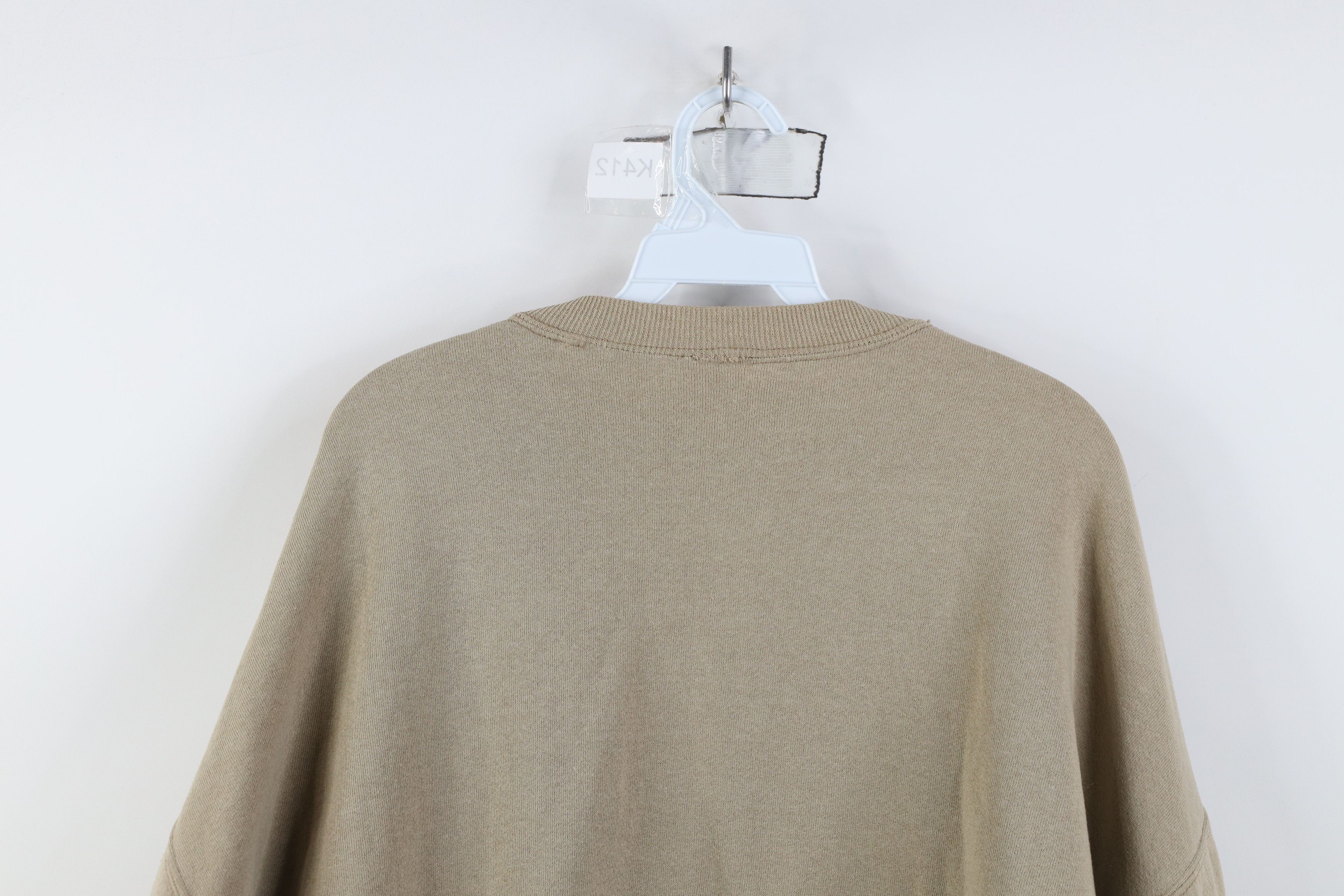 Vintage Vintage 90s Streetwear Blank Crewneck Sweatshirt Khaki Beige Size US XXL / EU 58 / 5 - 14 Thumbnail