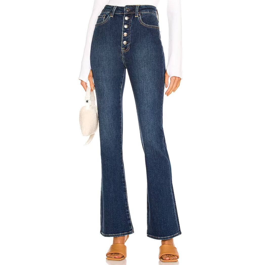 image of Pistola Dana High Rise Classic Fit Flare Jeans -Delano Blue, Women's (Size 26)