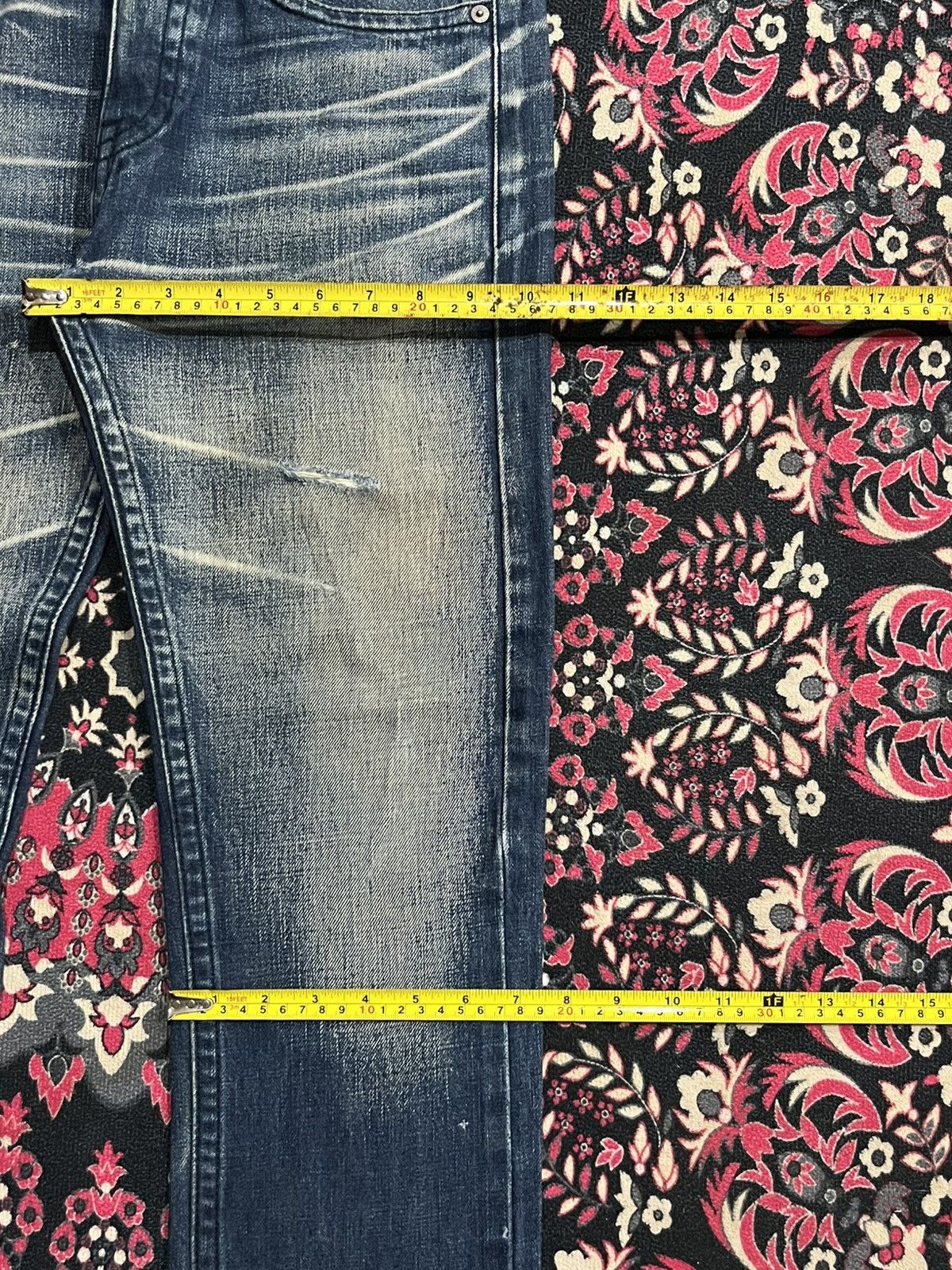Japanese Brand Vintage Blue Label United Arrows Whisker Blue Faded Jeans Size US 30 / EU 46 - 12 Thumbnail