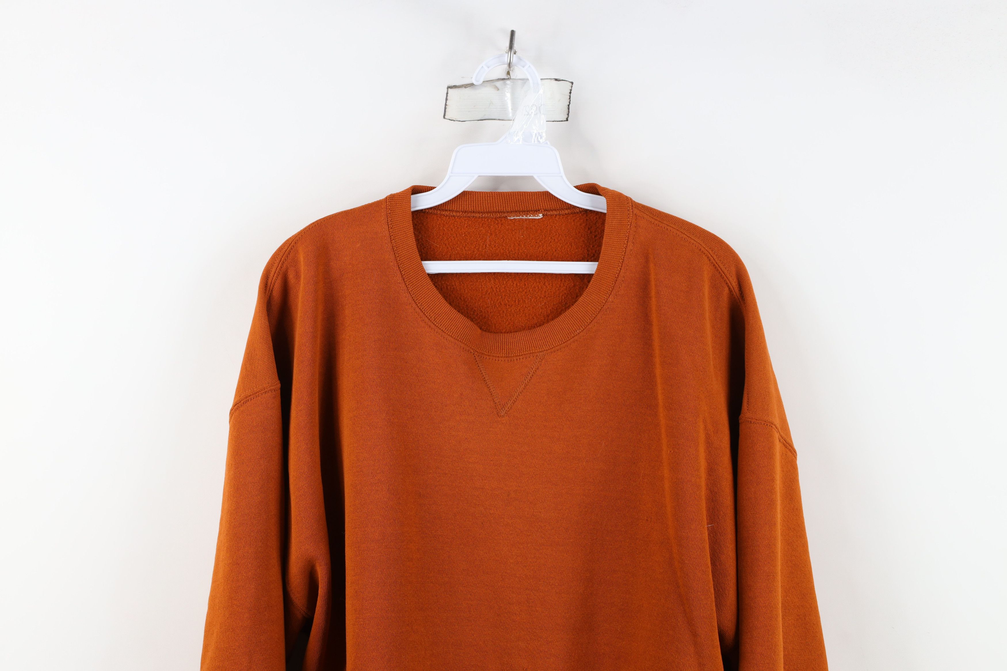 Vintage Vintage 90s Russell Athletic Crewneck Sweatshirt Orange Size US XL / EU 56 / 4 - 2 Thumbnail