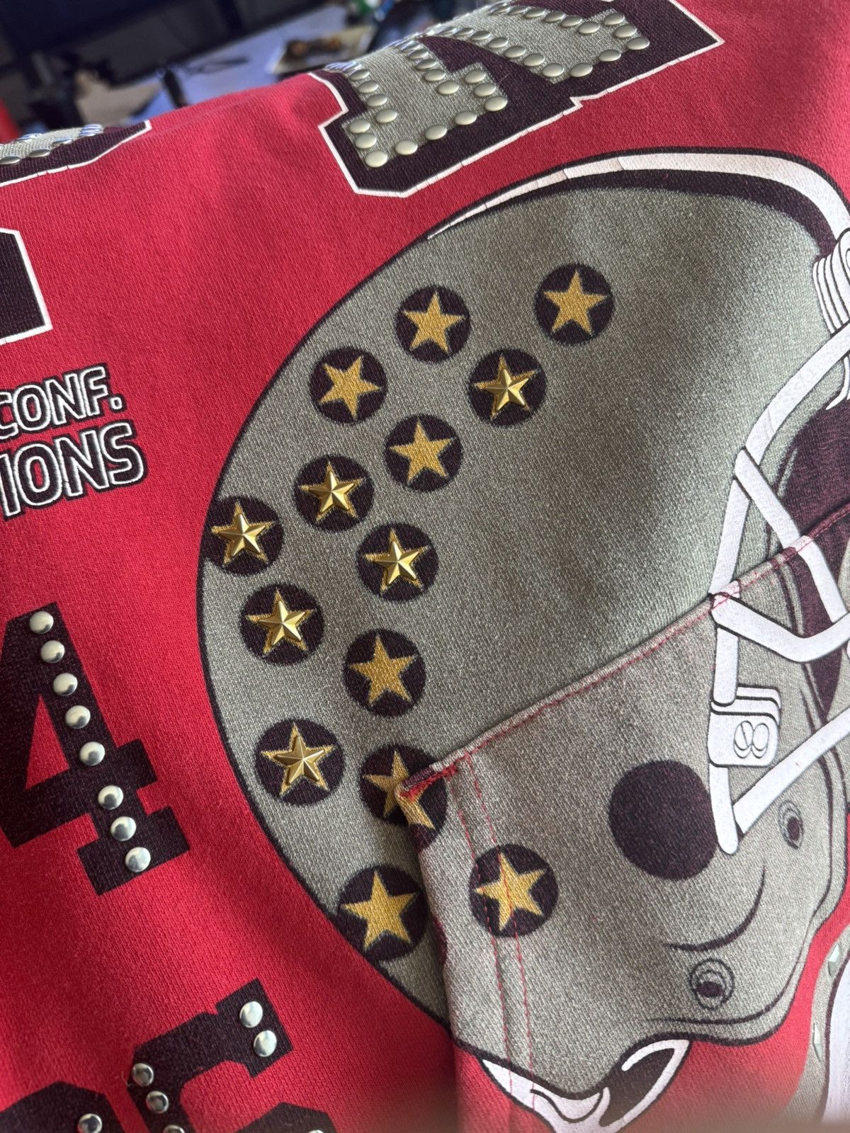 Supreme Red Supreme Champions Studded Hoodie Sz L Size US L / EU 52-54 / 3 - 3 Thumbnail
