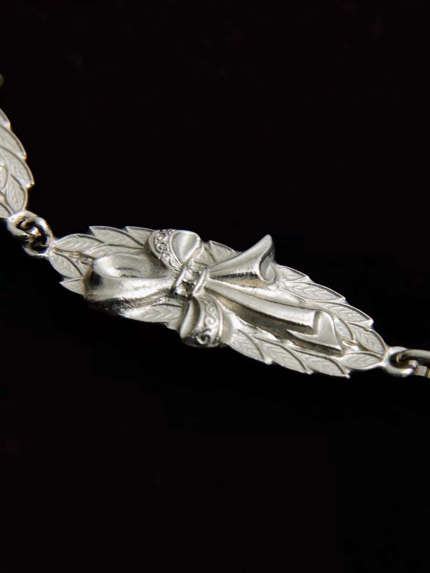 Other French Antique Silver Floral Relief Adjustable Necklace Size ONE SIZE - 9 Thumbnail