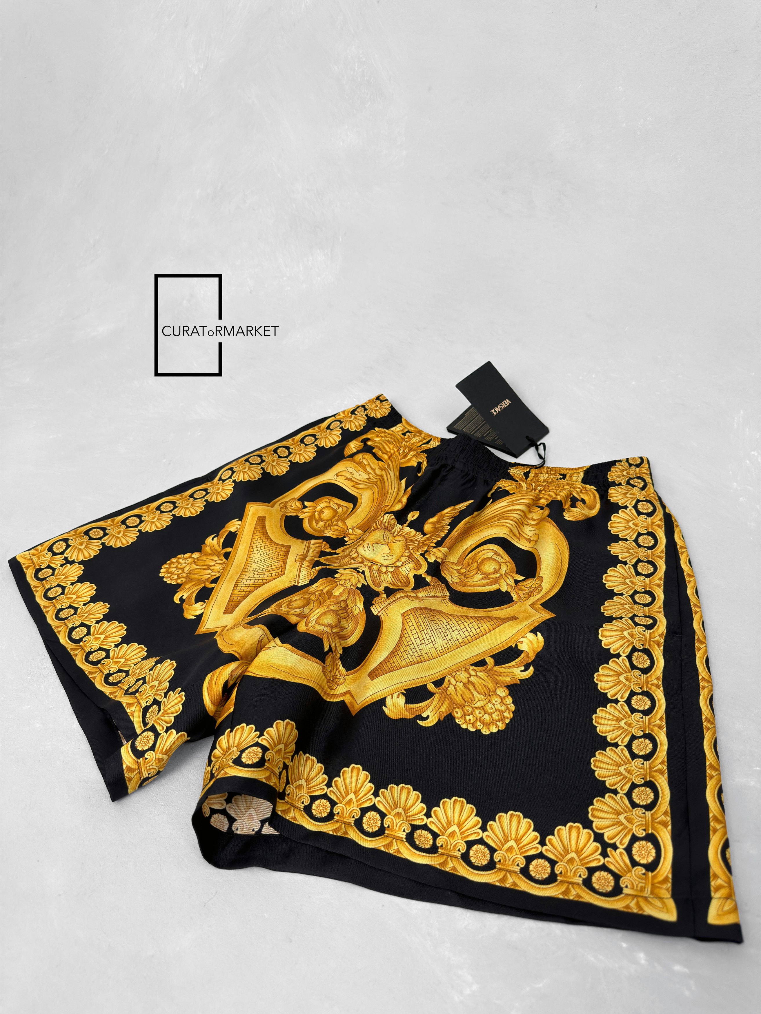 Versace EU48 Silk Gold Medusa Heritage Barocco Baroque Print SS24 Size US 32 / EU 48 - 1 Thumbnail