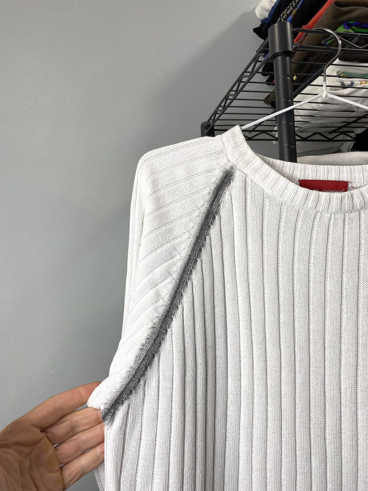 Japanese Brand Y2K Vintage Striped Diesel Style Japanese Knit Sweater Size US L / EU 52-54 / 3 - 6 Thumbnail