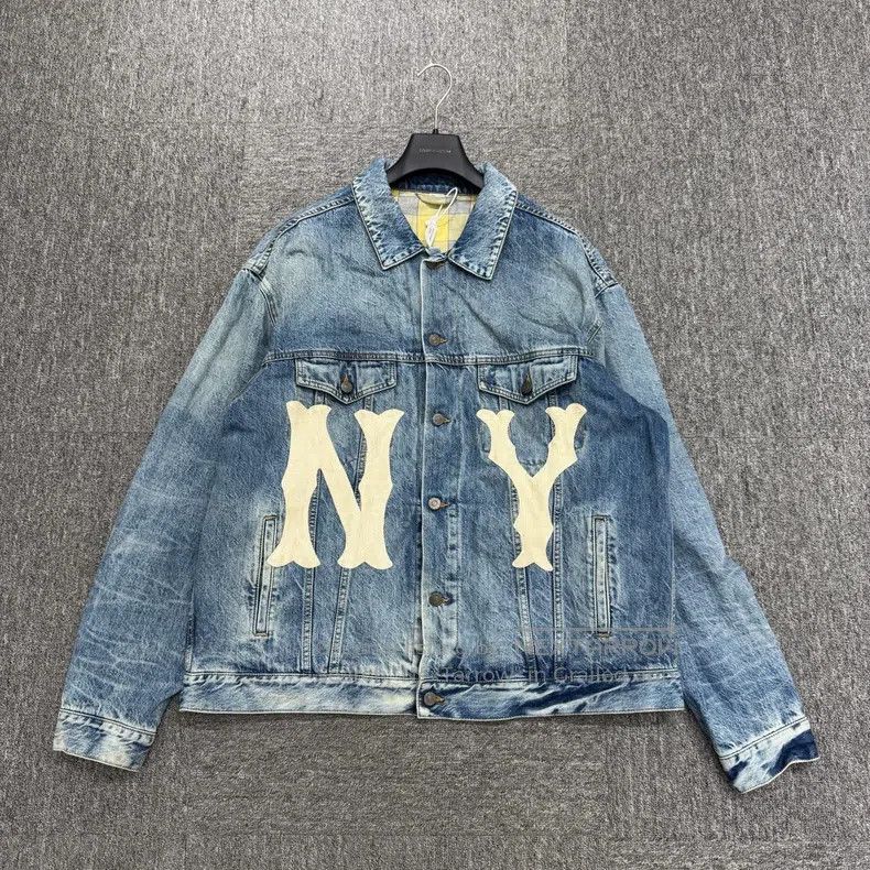 Gucci Gucci Embroidered letters make old denim jackets Size US XL / EU 56 / 4 - 1 Thumbnail