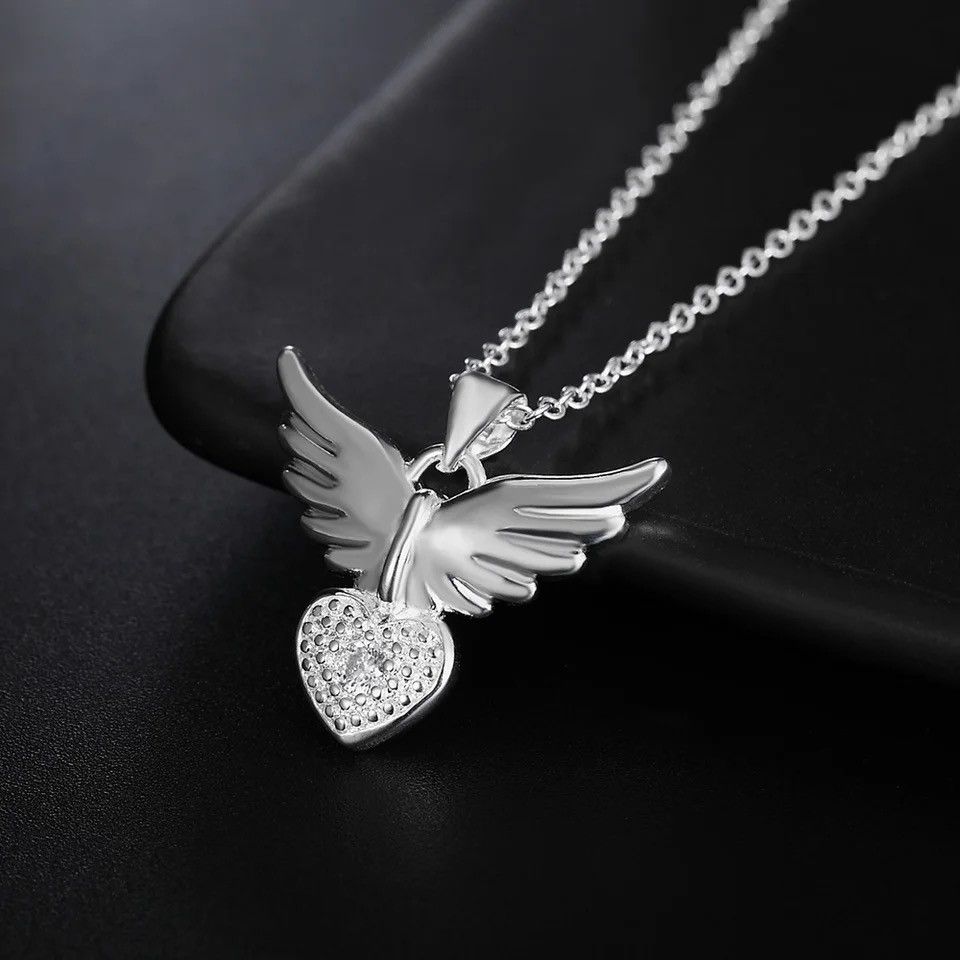 Handmade × Jewelry Heart wings Pendant Necklace Size ONE SIZE - 2 Thumbnail