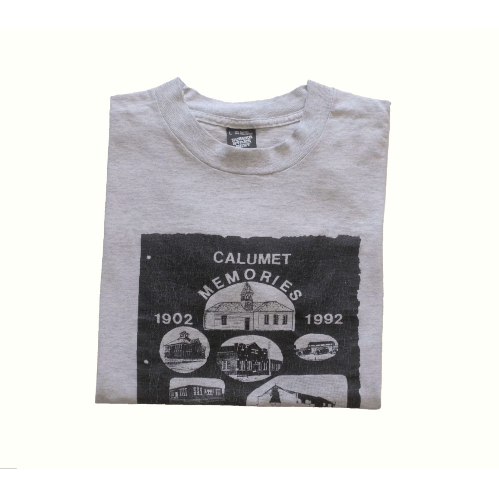 Vintage VINTAGE SCREEN STARS BEST 90s T-Shirt Gray L Men’s SZ L Crew Neck Single Stitch USA Made Peace Pipe Graphic Print Size US L / EU 52-54 / 3 - 2 Thumbnail