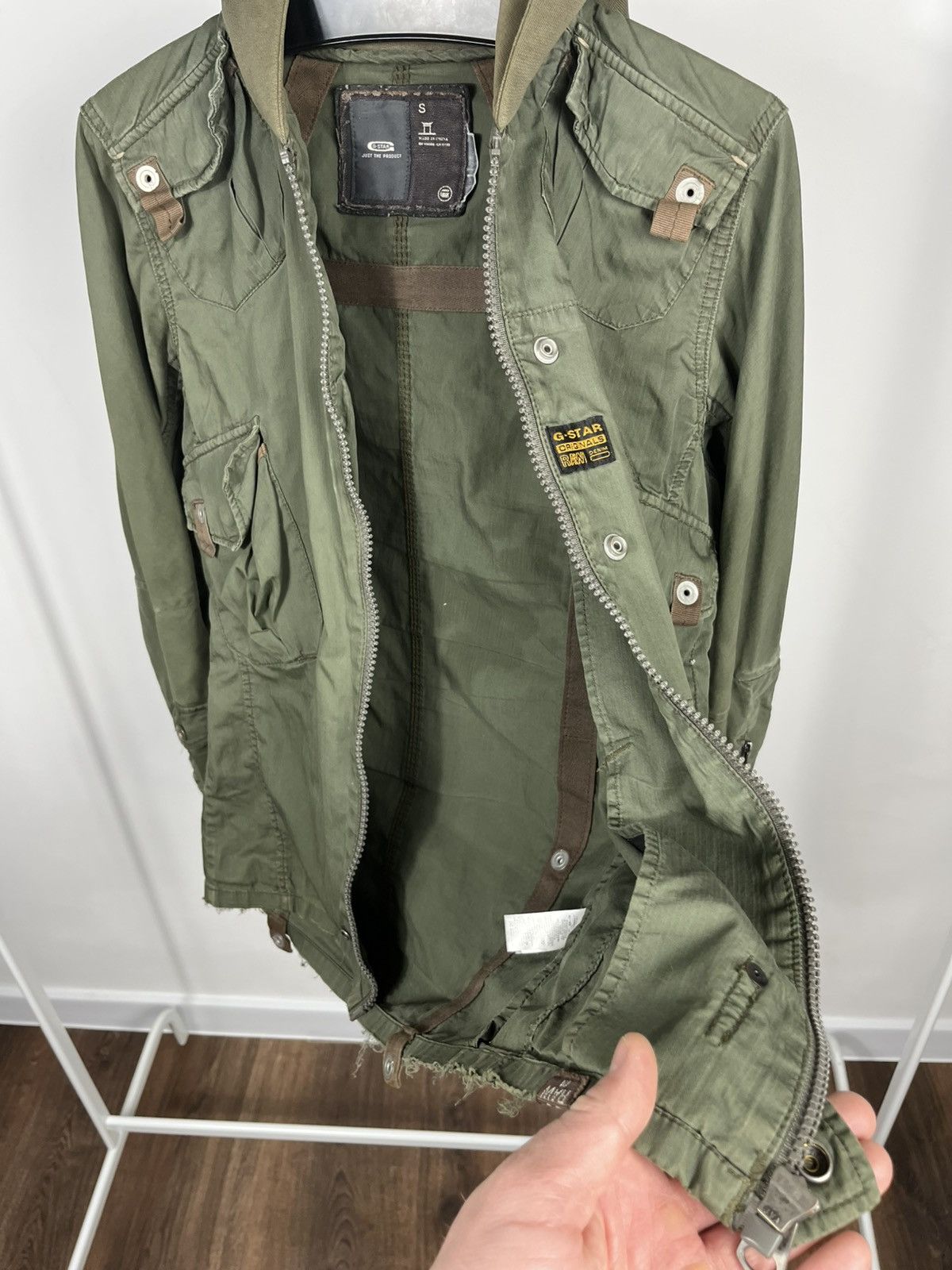 G-Star G Star RAW Green Military Hooded Jacket Zip Up Size S Size US S / EU 44-46 / 1 - 10 Thumbnail