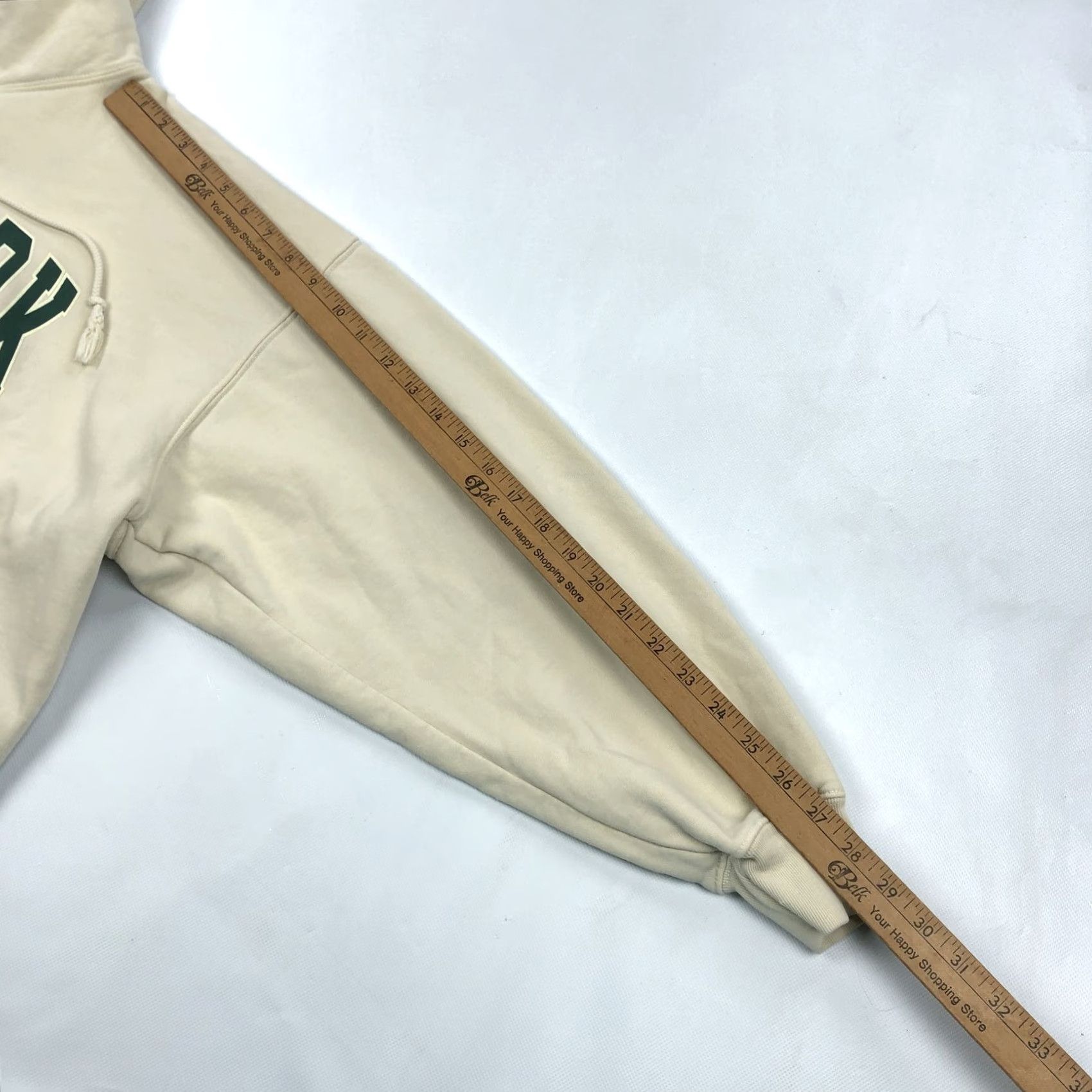 Brandy Melville Brandy Melville Hoodie One Size Beige Sweatshirt Pullover Drawstring Logo Fleece Raglan Long Sleeve Size ONE SIZE - 6 Thumbnail