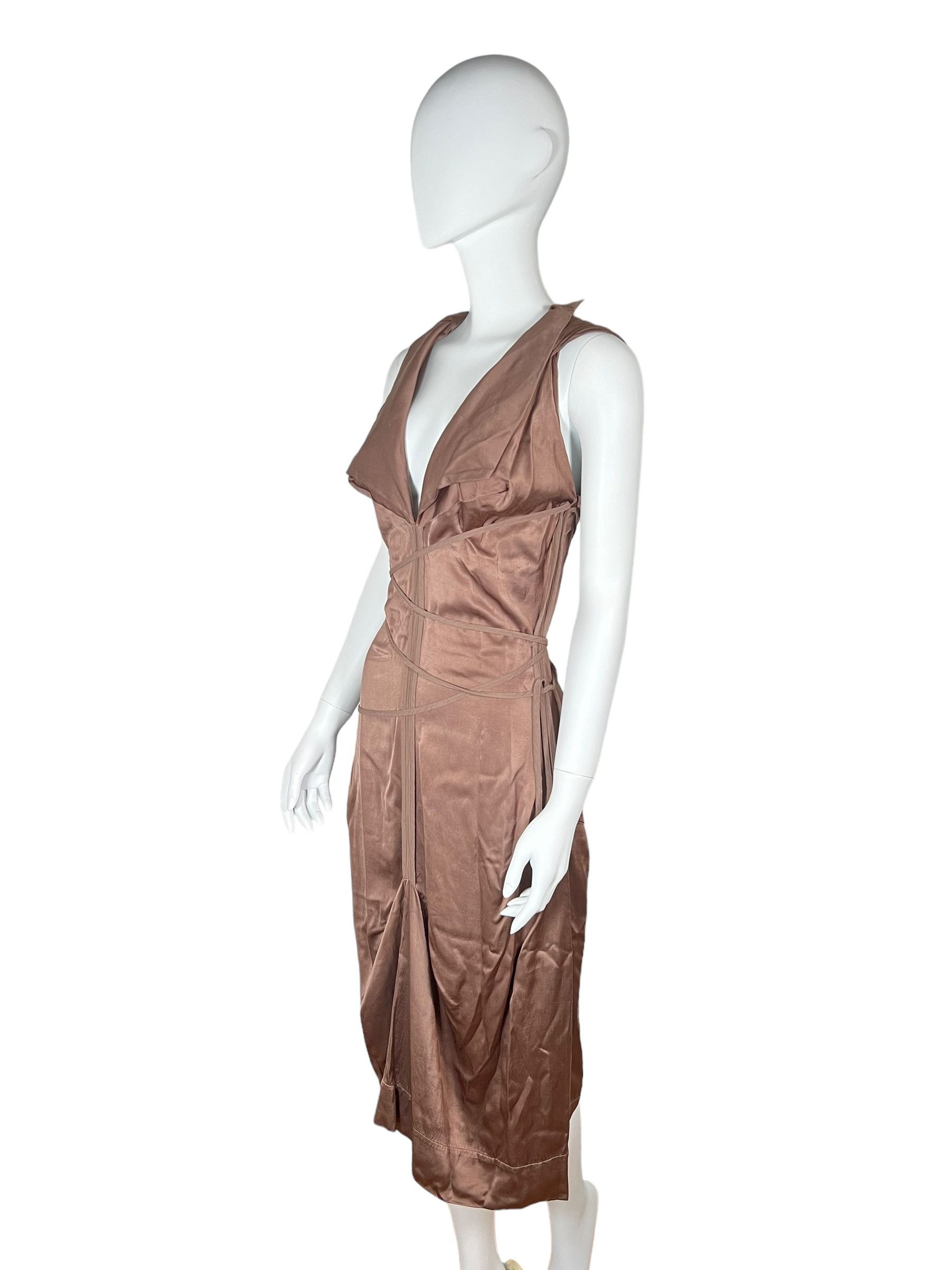 Vivienne Westwood Vivienne Westwood 1990s Brown Draped Dress Size M / US 6-8 / IT 42-44 - 2 Thumbnail