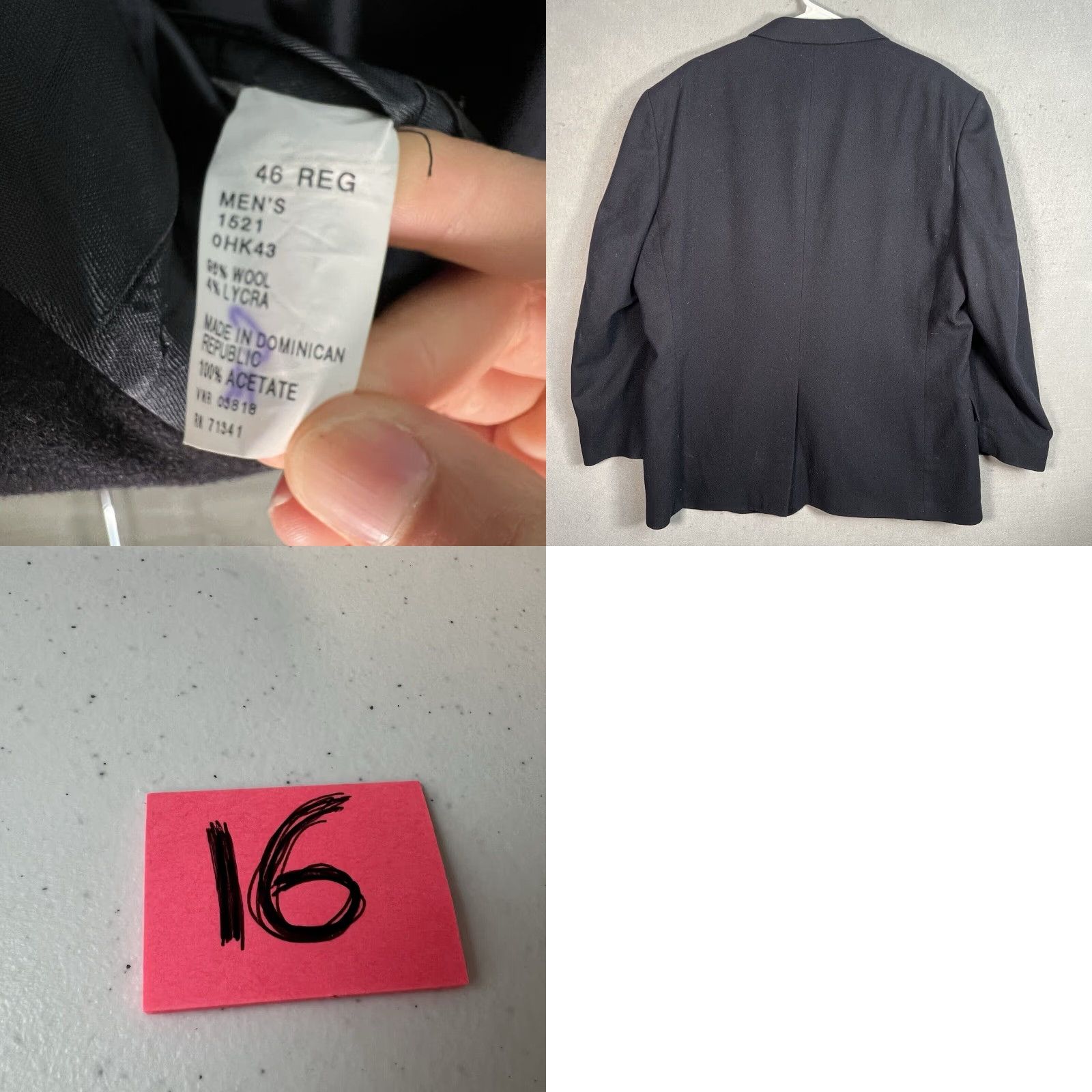 Vintage VINTAGE L.L. Bean Blazer Shirt Men 46 Regular Blue Wool Notch Lapel 2-Button Front 4-Button Sleeve Single-Vented 7/10 Condition Size 46R - 8 Thumbnail