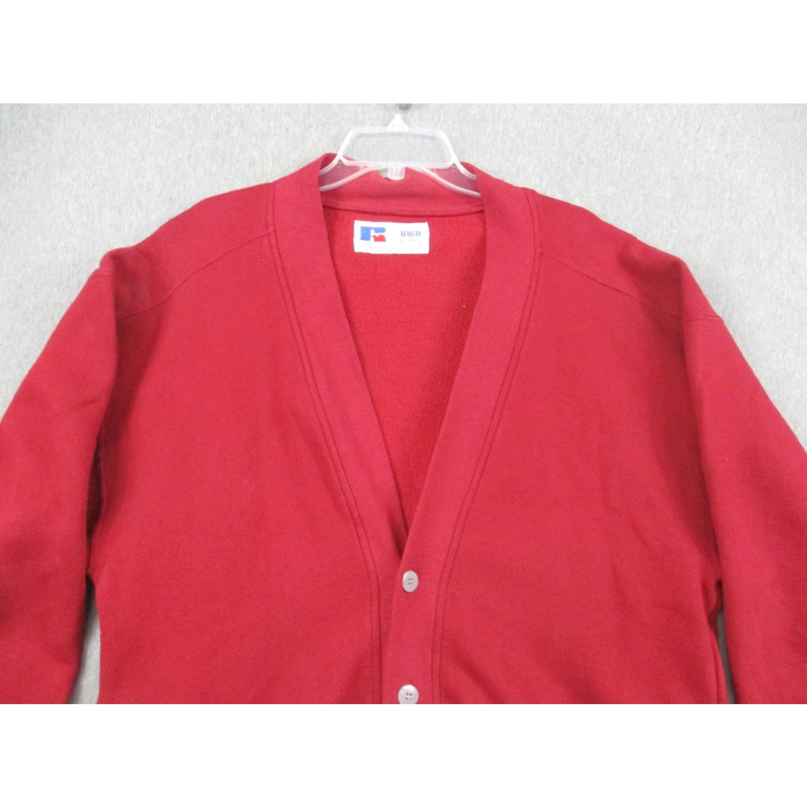 Russell Athletic VINTAGE Russell Athletic Cardigan Sweater Mens L Red Button Front Pocketed 90s Mens Size US L / EU 52-54 / 3 - 2 Thumbnail