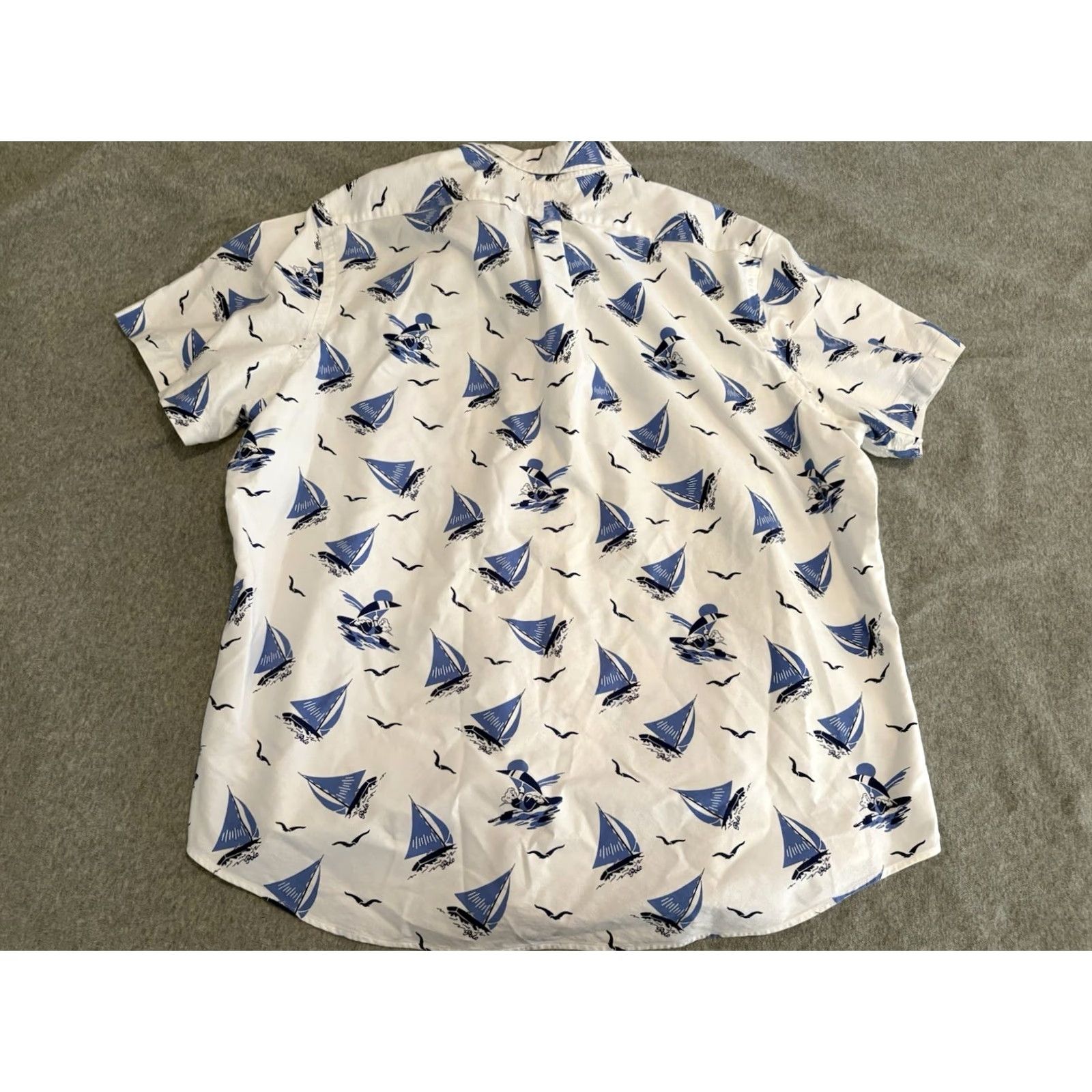 Polo Ralph Lauren Polo Ralph Lauren Short Sleeve Button-Up Shirt Mens 2XL White Beach Nautical Outdoor Sailing Bear Size US XXL / EU 58 / 5 - 5 Thumbnail