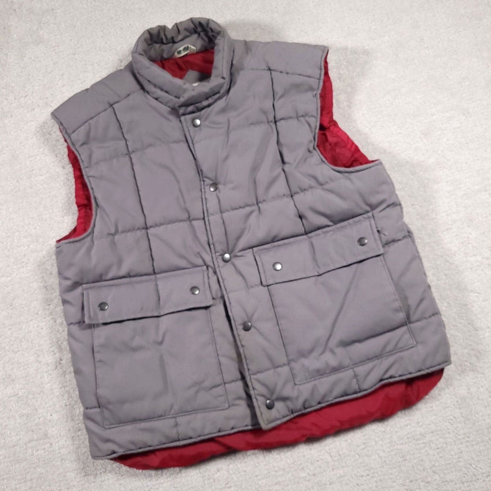 Vintage Northwest Territory Puffer Vest Mens Large Gray Red Snap Full Zip Heavy Size US L / EU 52-54 / 3 - 2 Thumbnail