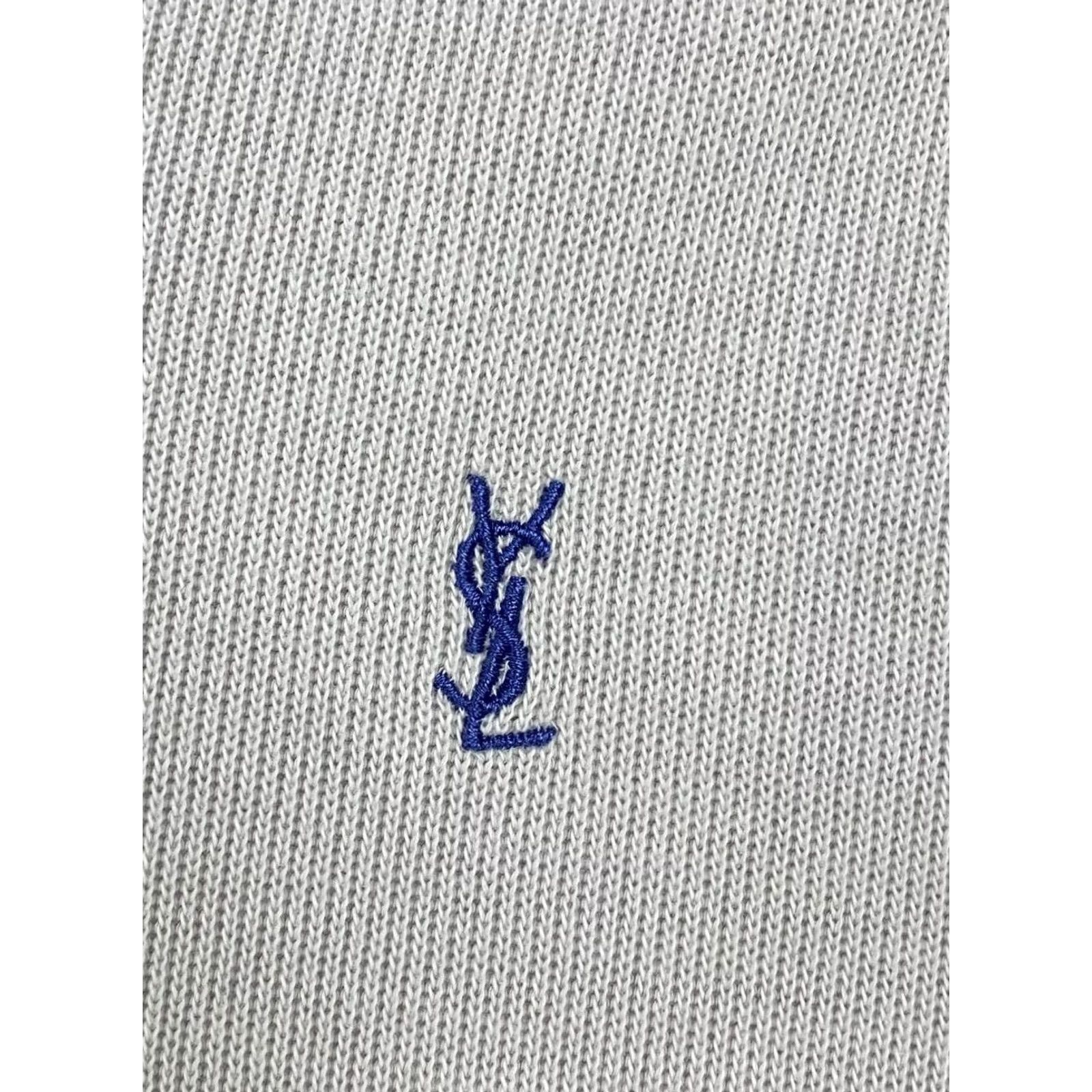 Yves Saint Laurent YSL Sweatshirt Full Zip Men L White Saint Laurent Logo Cotton Size US L / EU 52-54 / 3 - 3 Thumbnail