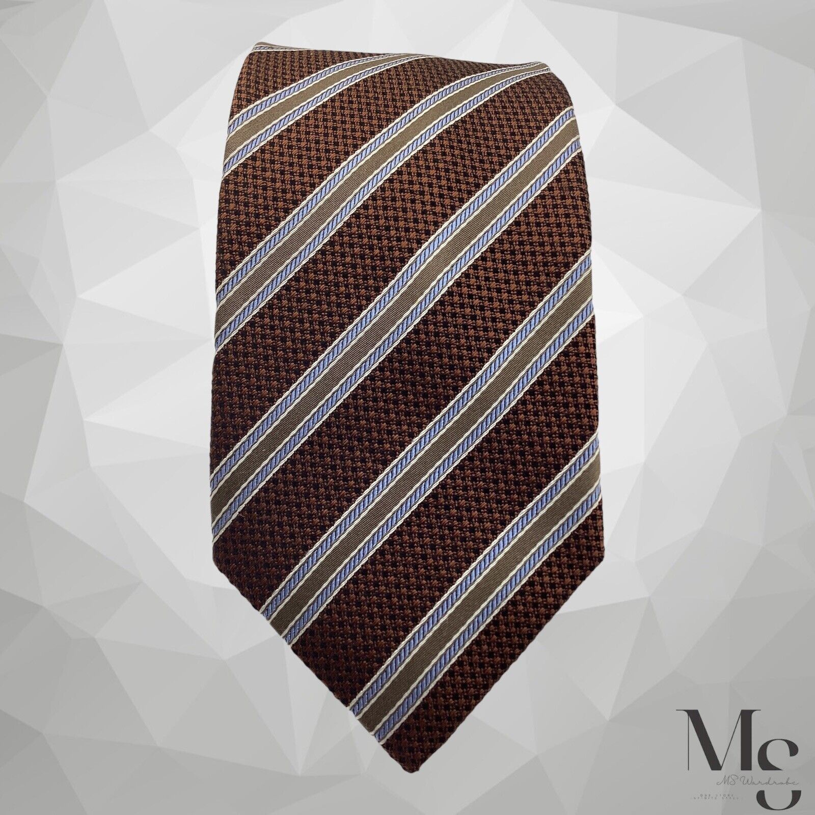 Craftsman CRAFTON 1853 Brown Striped Silk Tie W:3" EX COND Size ONE SIZE - 3 Thumbnail