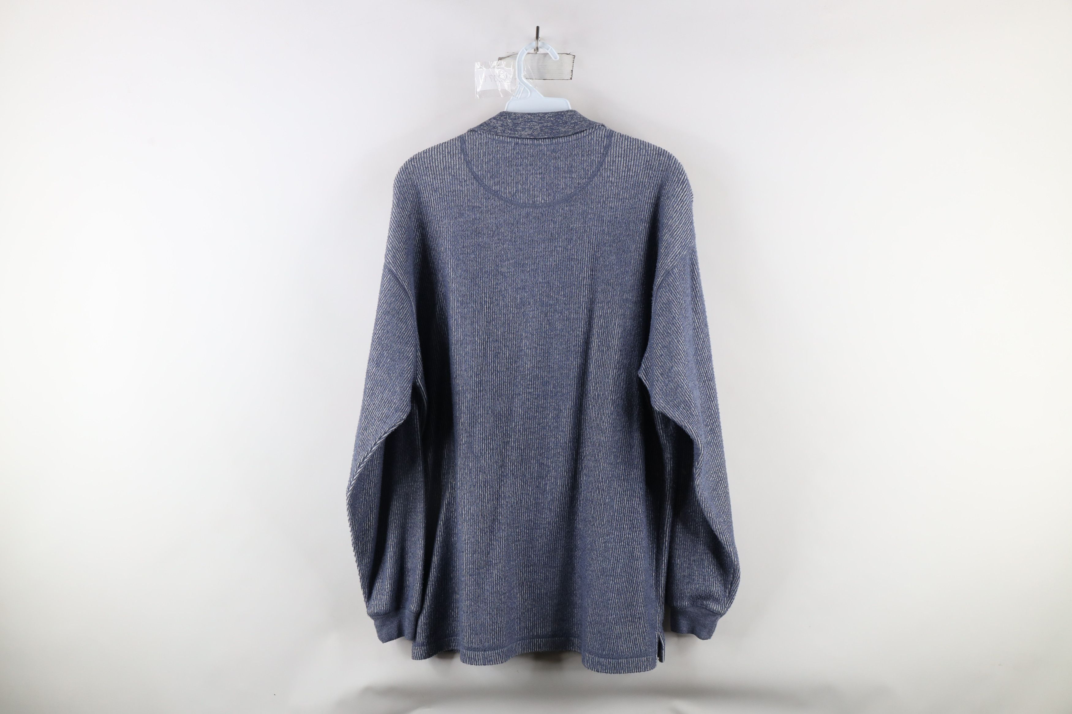 Vintage Vintage 90s Streetwear Fleece Ribbed Knit Long Sleeve Polo Size US M / EU 48-50 / 2 - 9 Thumbnail