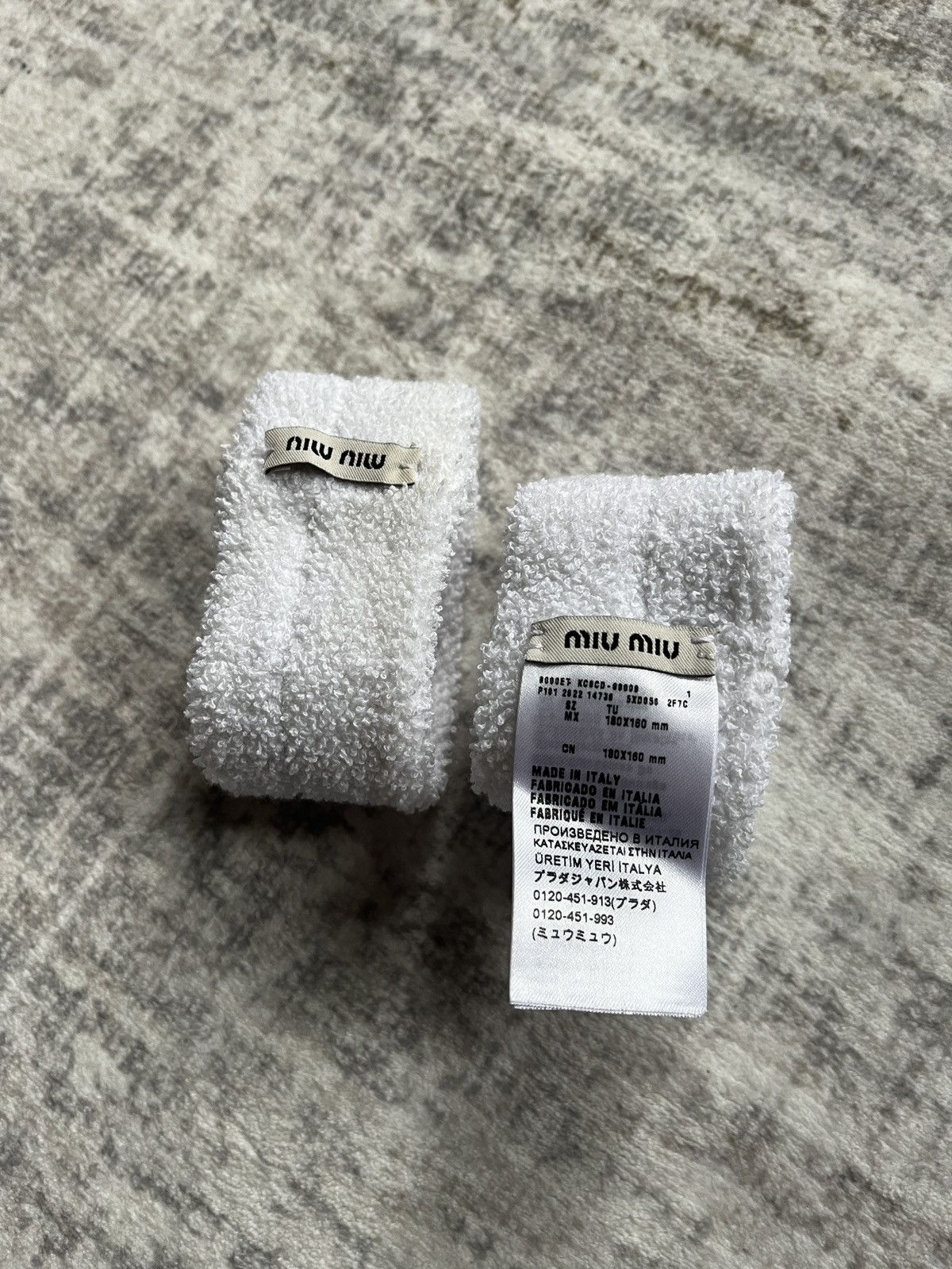 Miu Miu Miu Miu Terry Cloth Wristbands (unisex) Size ONE SIZE - 6 Thumbnail