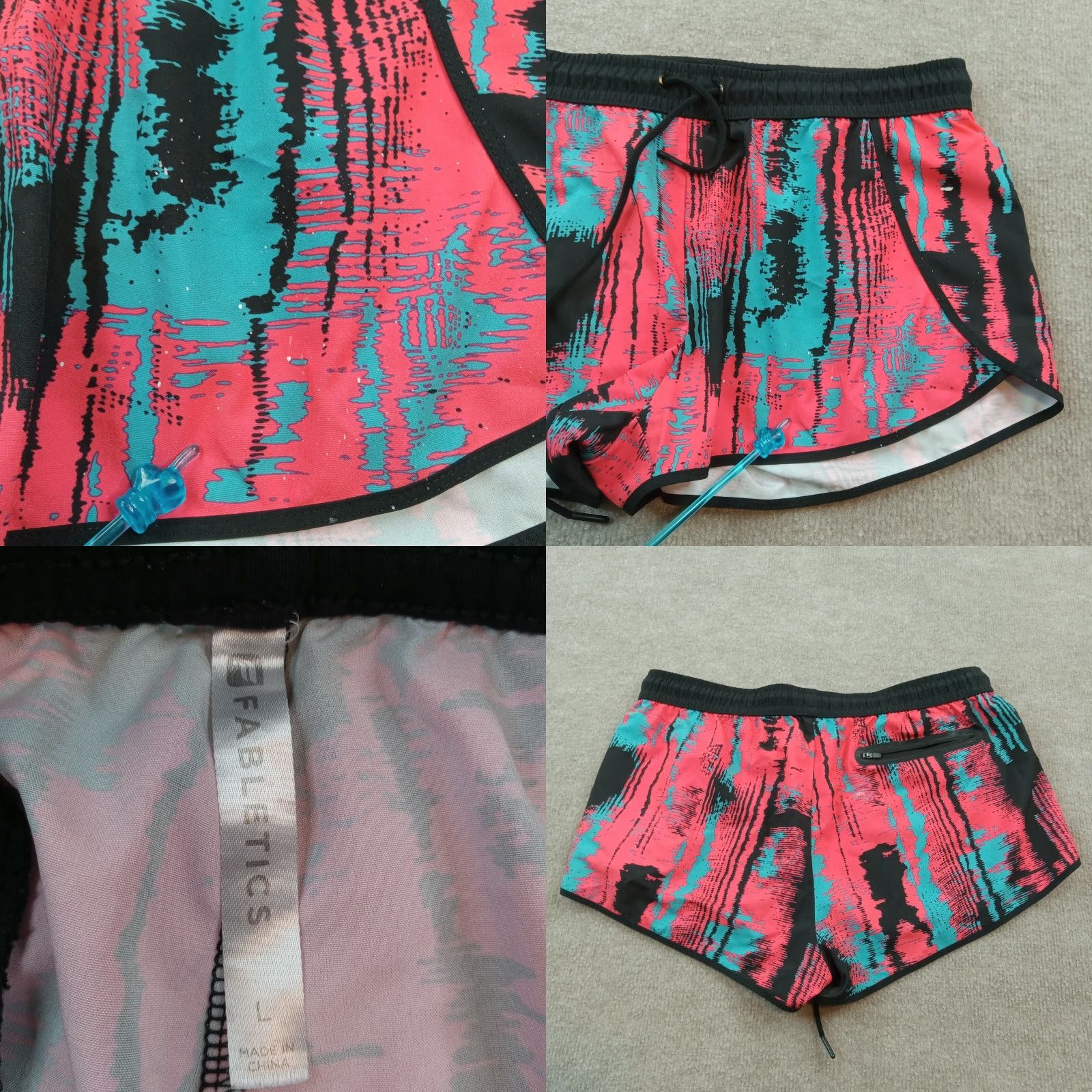 Fabletics Fabletics Womens Shorts Large Pink Blue Elastic Waist Drawstring Running Size 33" - 8 Thumbnail