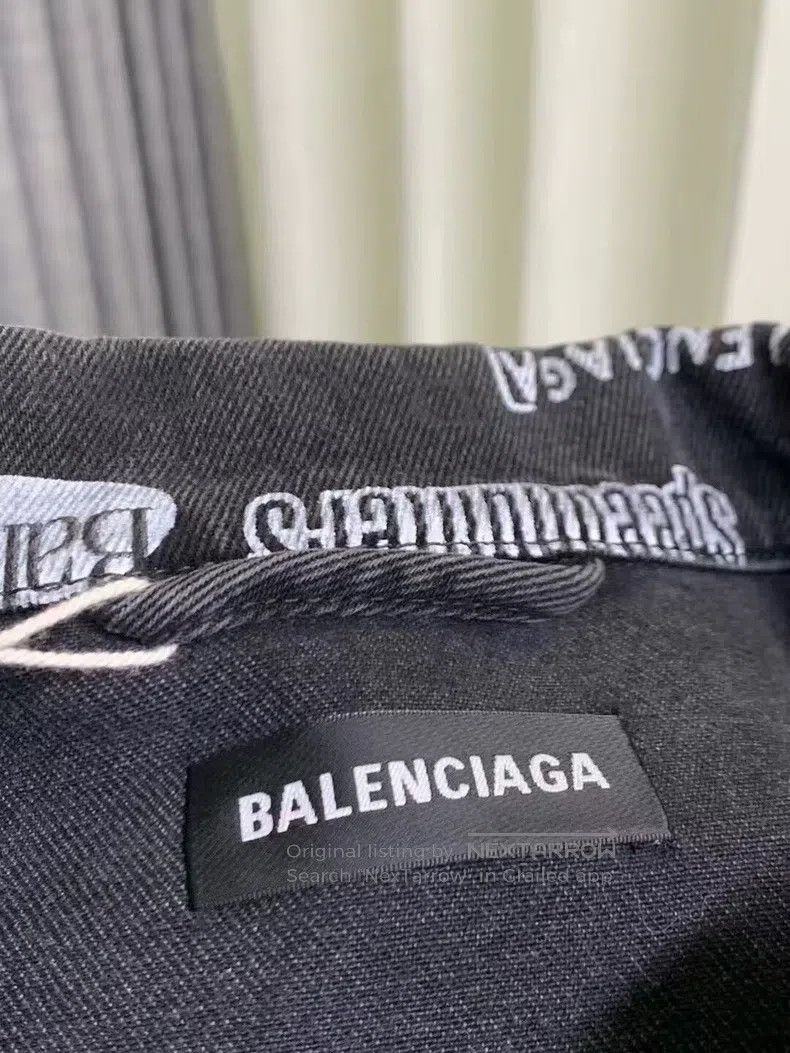 Balenciaga Balenciaga Logo Full Print Denim Jacket Size US S / EU 44-46 / 1 - 4 Thumbnail