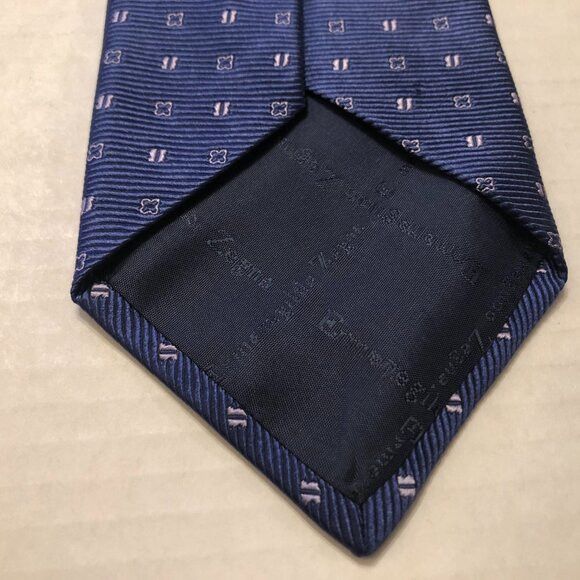 Ermenegildo Zegna ERMENEGILDO ZEGNA MEN'S NEW BLUE 100%SILK TIE 3 1/2" X 58" Size ONE SIZE - 4 Thumbnail