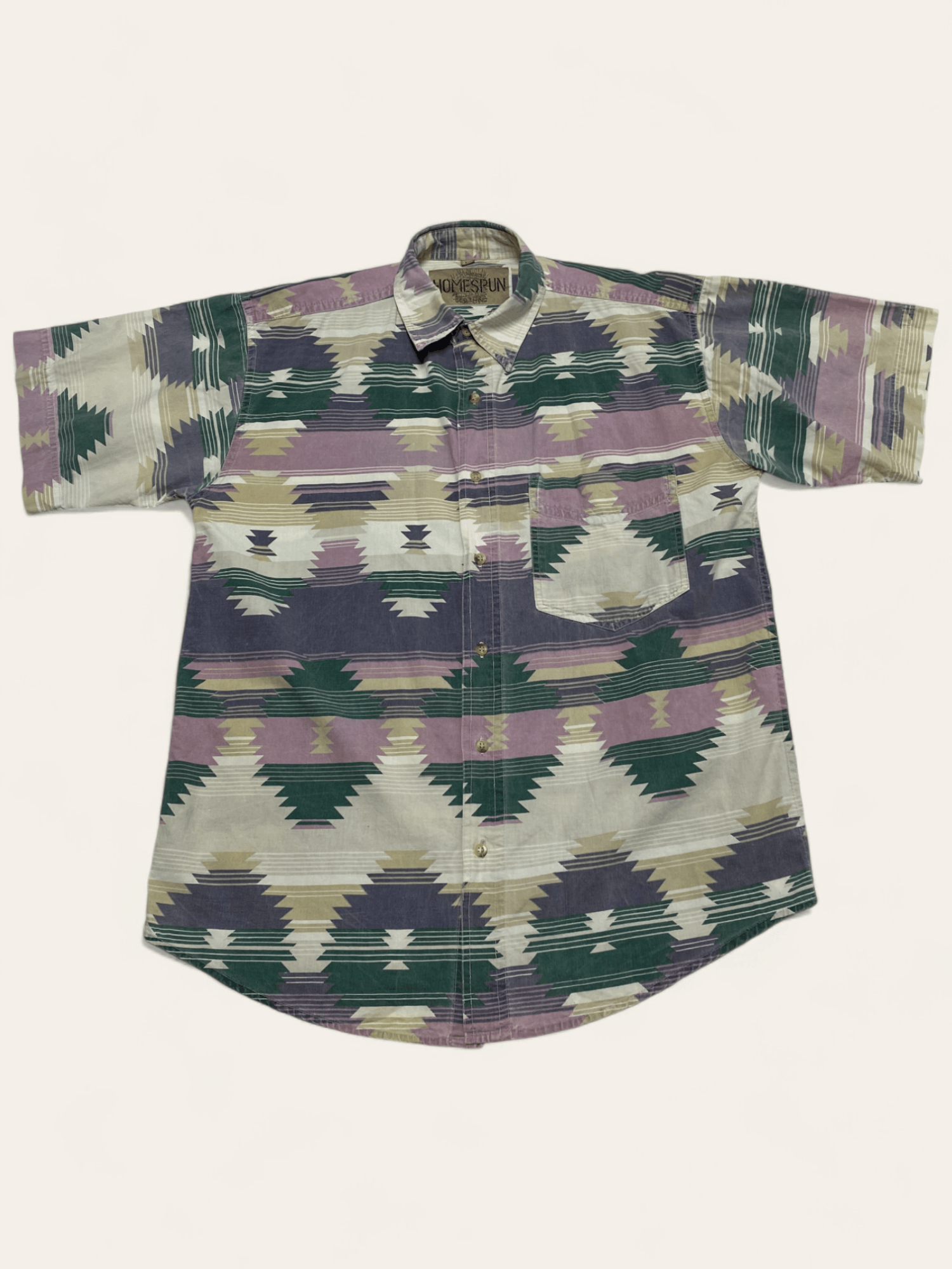 Other 90s Vintage HOMESPUN Crazy Beautiful Overprint Button Up Size US L / EU 52-54 / 3 - 1 Thumbnail