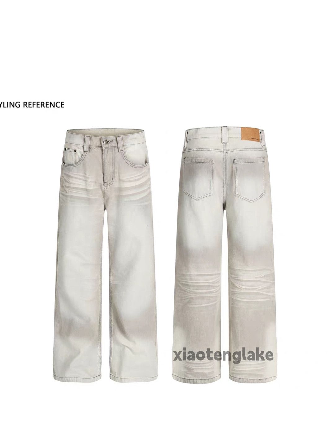Vintage Custom washed faded loose baggy skate hiphop jeans Size US 34 / EU 50 - 2 Thumbnail