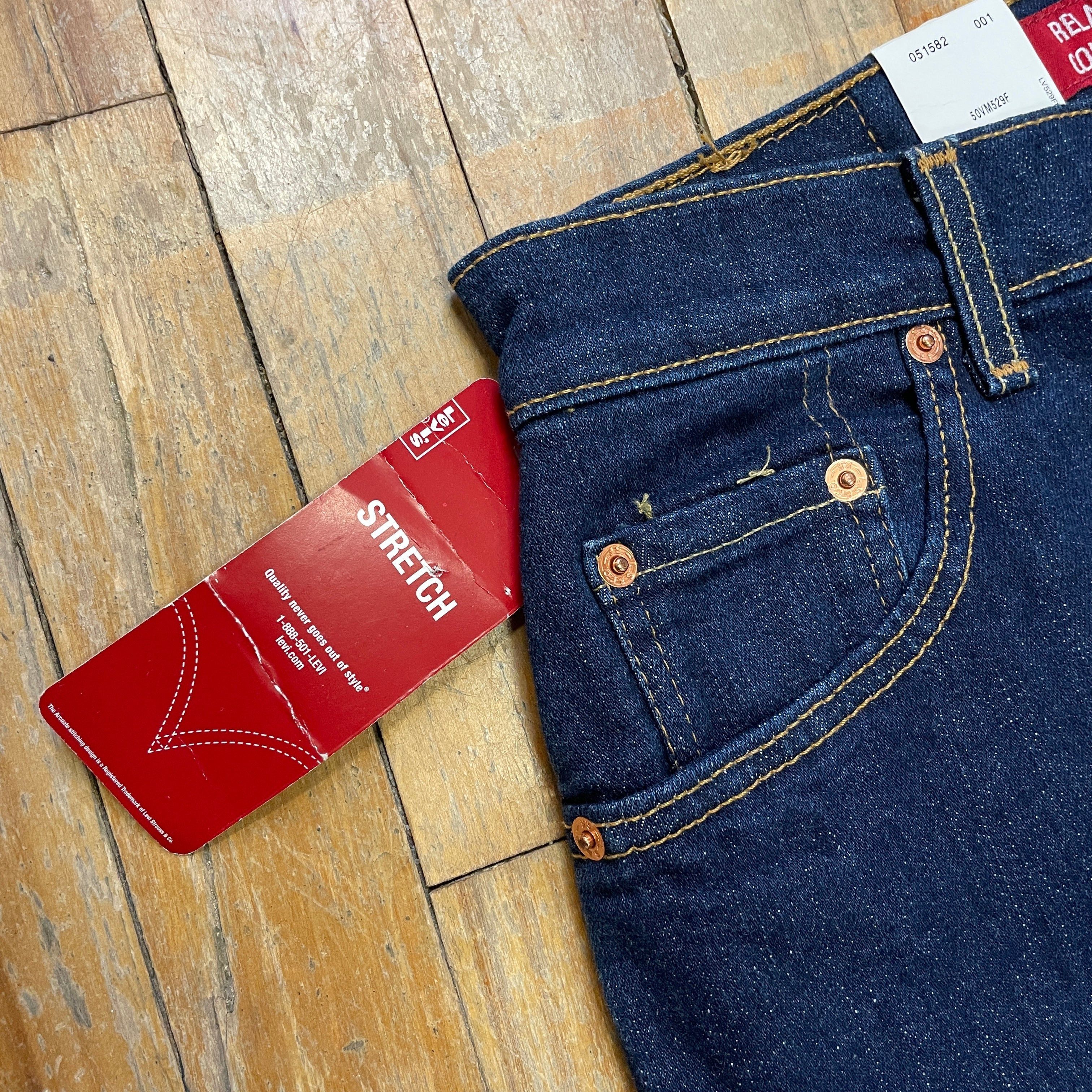 Levi's Vintage Deadstock Dark Wash Levi's Stretch Relaxed Fit 550s Made In Canada 29" Waist Size 29" - 5 Thumbnail