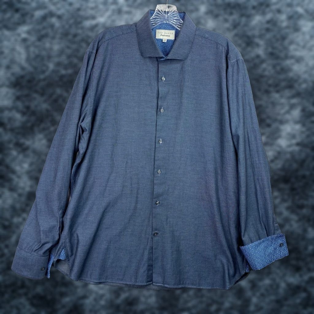 Ted Baker Ted Baker Endurance Shirt Mens Dress Shirt 17 36/37 Multicolor Floral Blue Button-Down Collared 15.5" Regular Mens Size US L / EU 52-54 / 3 - 1 Thumbnail