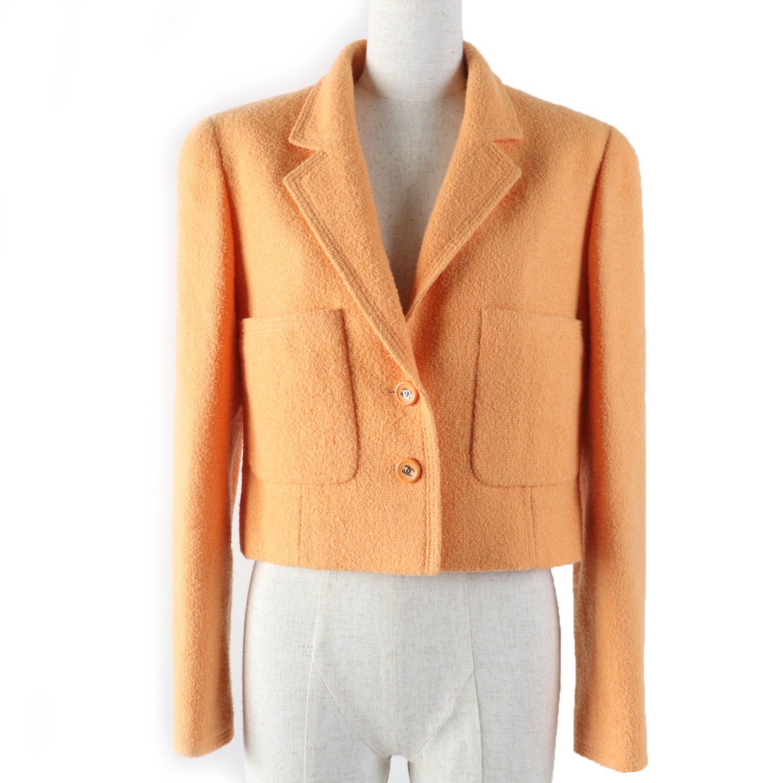 Chanel Chanel Chanel Tweed Wool Nylon Tailored Jacket Cotton Outerwear P06565V04632 Size ONE SIZE - 1 Thumbnail
