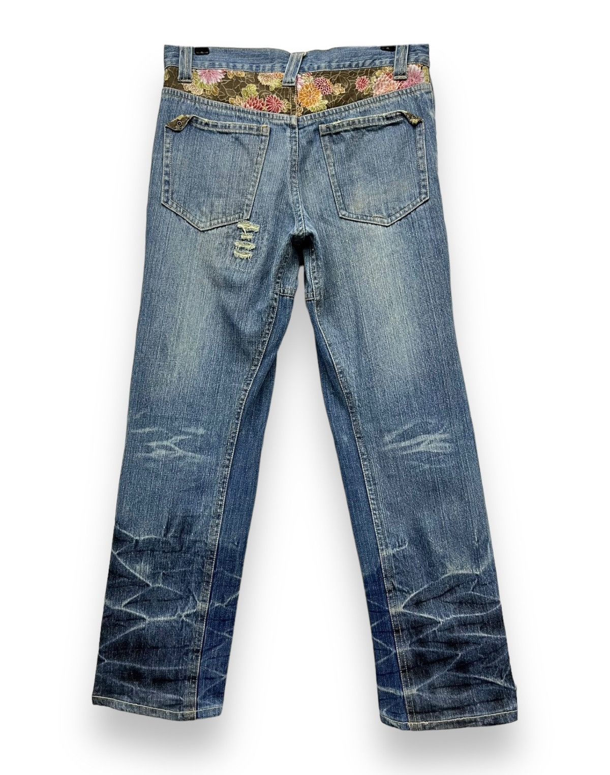 Real Japan Blues 🔥FYE🔥GUMU Grunge Frayed Distressed Ripped Denim Jeans Size US 32 / EU 48 - 3 Thumbnail