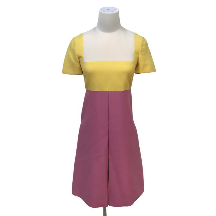 Valentino Valentino Color-blocked Wool Silk Midi Dress Size 38 Size XS / US 0-2 / IT 36-38 - 1 Thumbnail