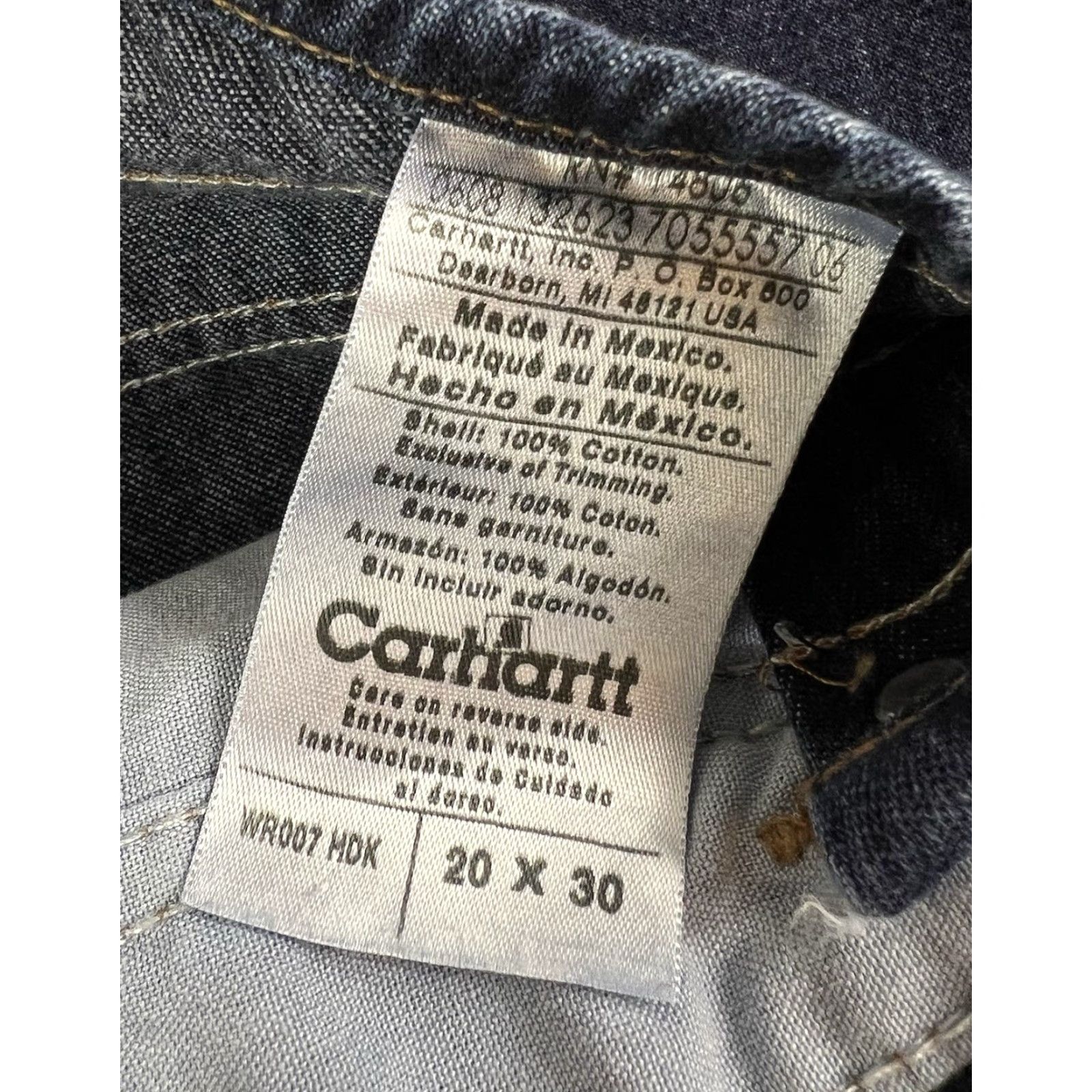Carhartt Carhartt Women’s Work Bib Overalls Carpenter 20x30 Blue Denim WR007 HDK Size 42" / US 20 - 3 Thumbnail