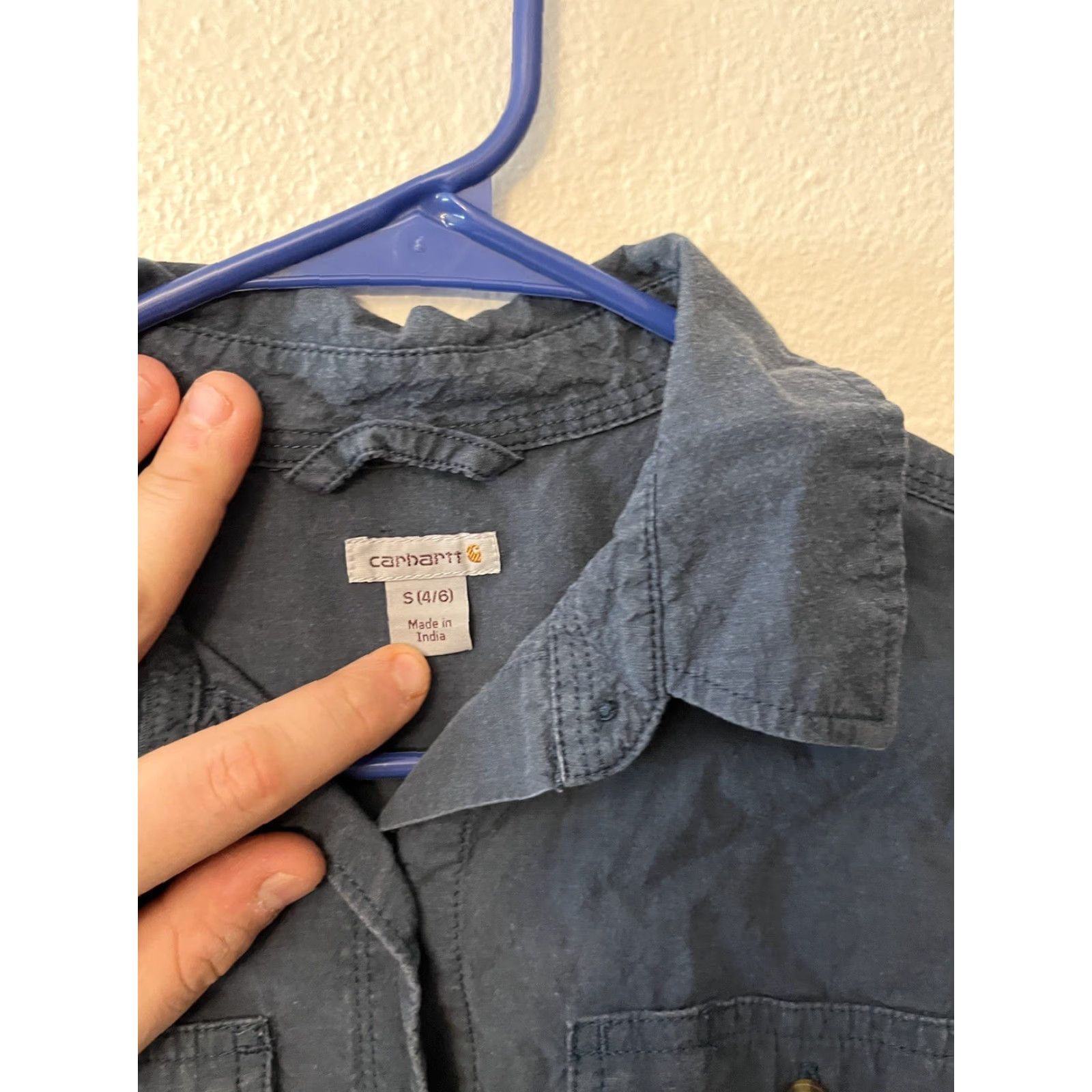 Carhartt VINTAGE Carhartt Women's Rugged Flex Bozeman Shirt S Blue Casual Button Up Long Sleeve Cotton Size S / US 4 / IT 40 - 2 Thumbnail