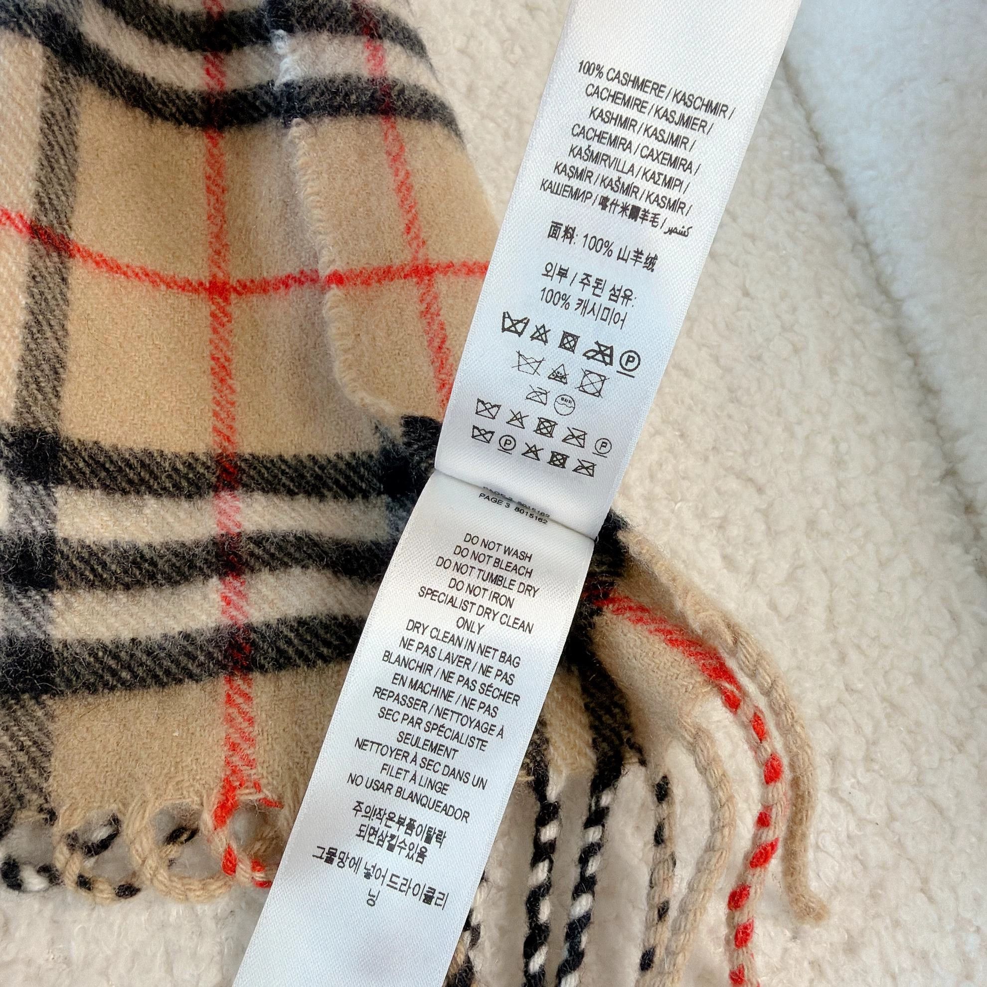 Burberry Burberry Narrow Check Cashmere Scarf 8129 Size ONE SIZE - 6 Thumbnail