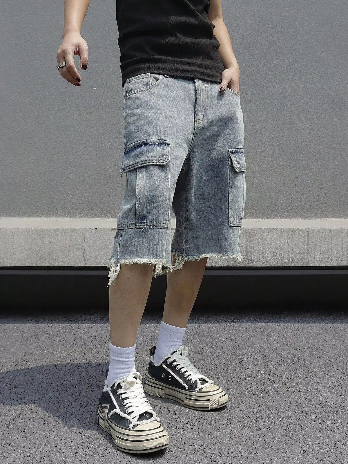 Jean Kasuga x Ahata Vintage Retro Cargo Denim Jeans shorts Size US 38 / EU 54 - 5 Thumbnail