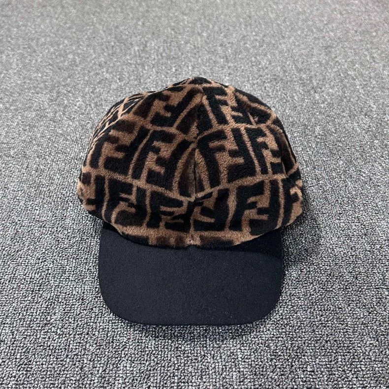 Fendi fendi brown printed newsboy cap-2508 Size ONE SIZE - 4 Thumbnail