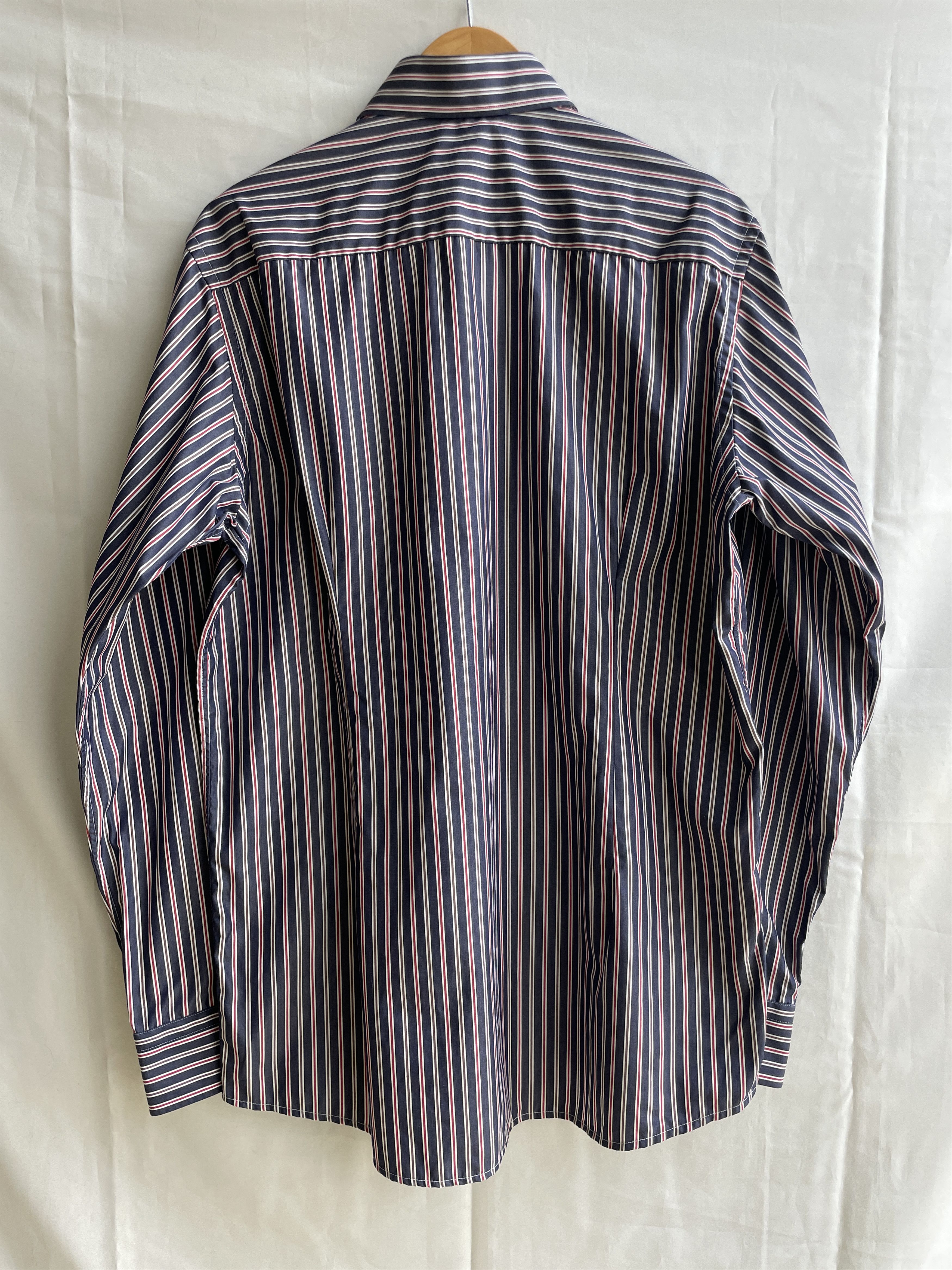 Eton Eton Ganghester Navy Striped Dress Shirt Size 43 Size 46R - 2 Thumbnail