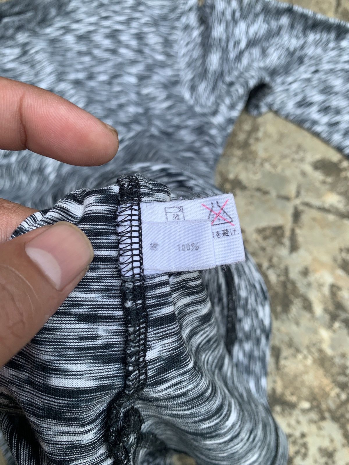 Designer × Missoni 2000s Missoni Intimo Zig-zag Grey Graphic Longsleeve Top Size L / US 10 / IT 46 - 8 Thumbnail