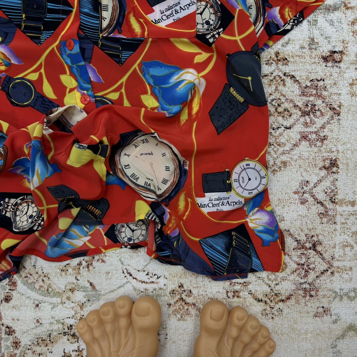 Hysteric Glamour Vintage Surf Style Button Up Shirts Clock Overprinted Size US XL / EU 56 / 4 - 7 Thumbnail