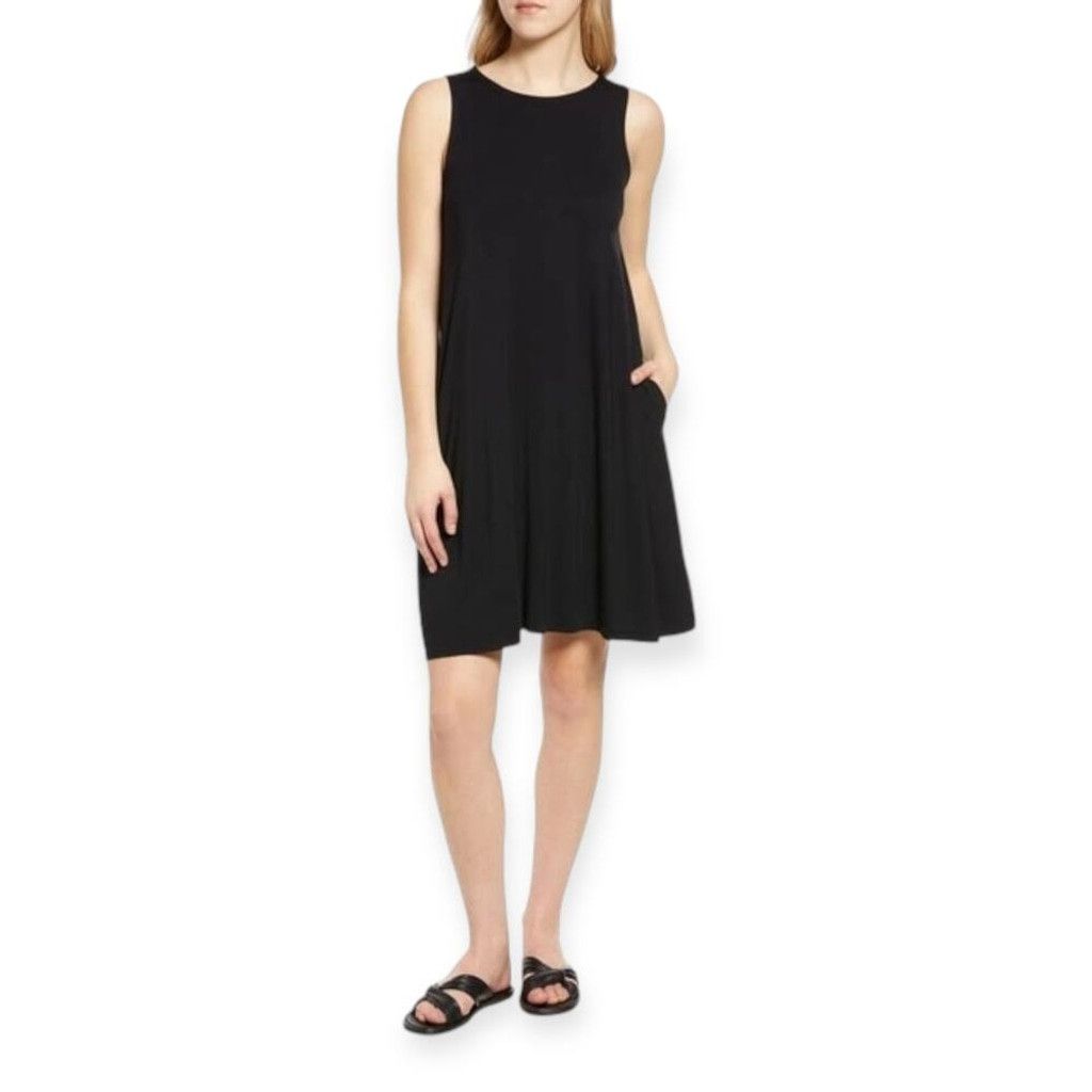 Nordstrom Caslon Sleeveless Swing Dress in Black Size XS / US 0-2 / IT 36-38 - 1 Thumbnail