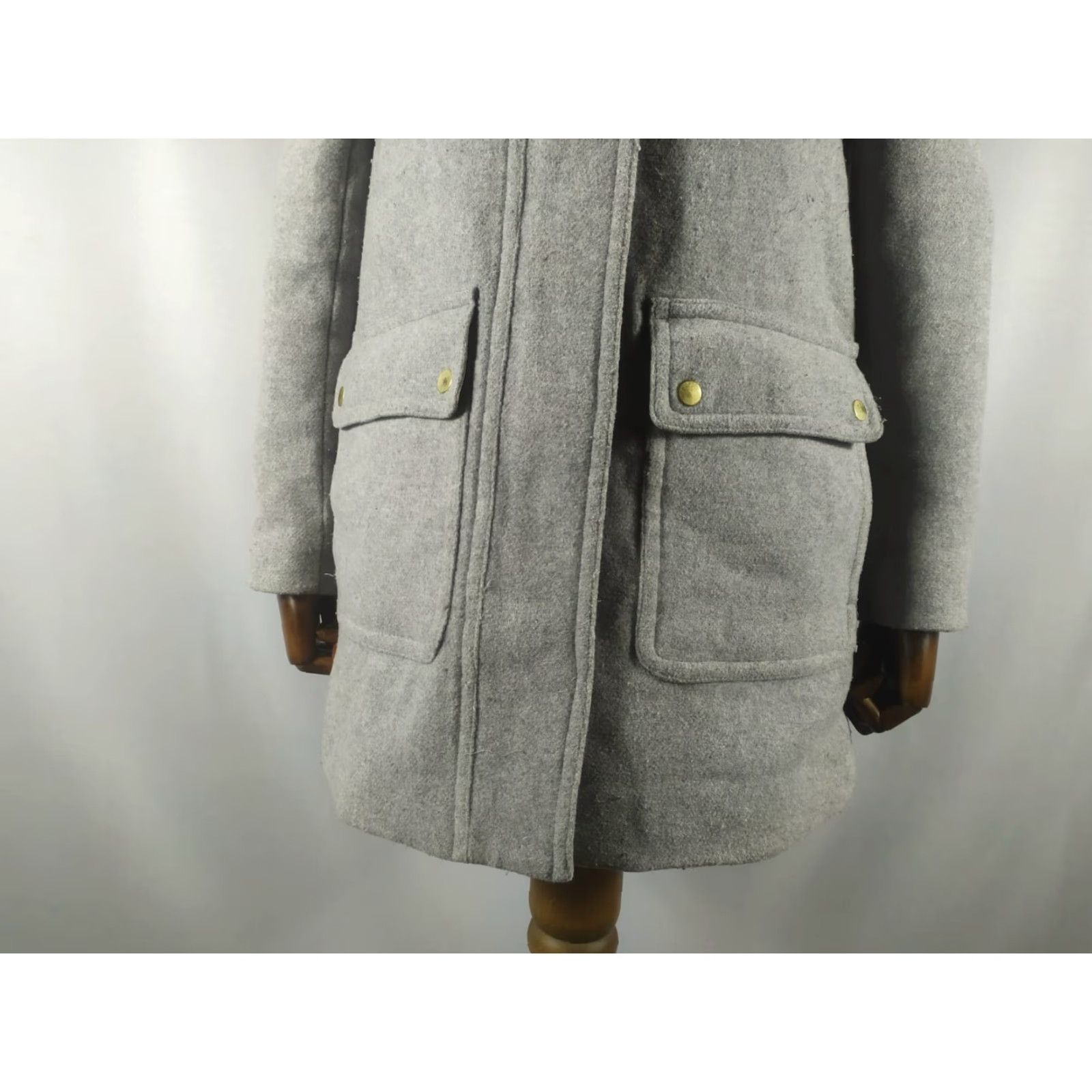 J.Crew J.CREW Coat Wool Blend Long Sleeve Zip Snap Gray 0 Women's Tweed Overcoat Long Jacketschort Size XS / US 0-2 / IT 36-38 - 7 Thumbnail