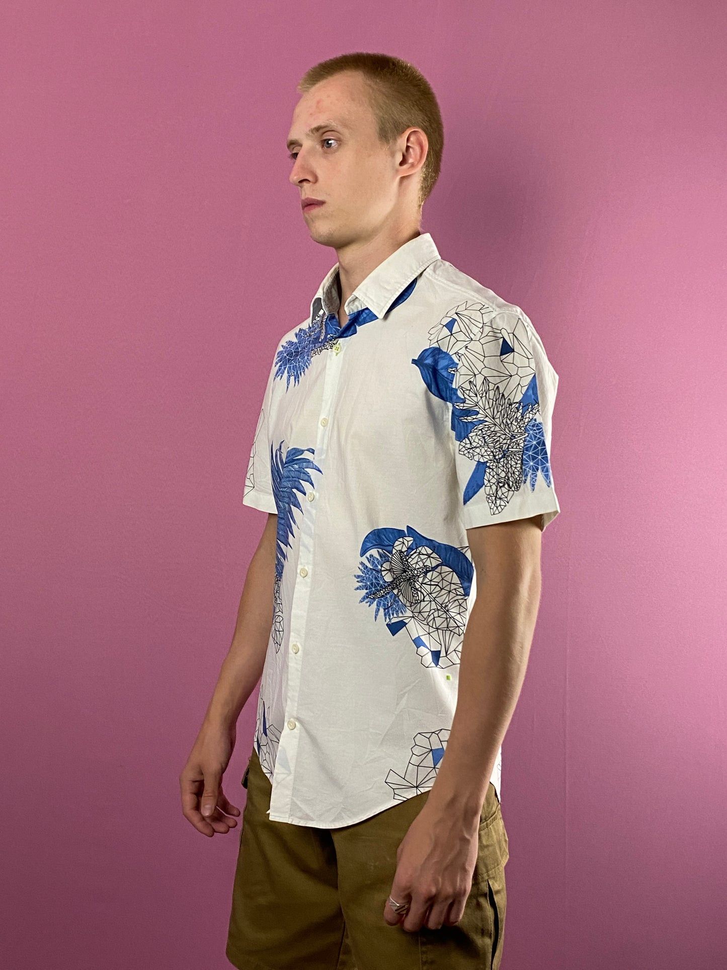 Hugo Boss × Vintage Hugo Boss Vintage Men's Floral Abstract Slim Fit Shirt Size US M / EU 48-50 / 2 - 1 Thumbnail