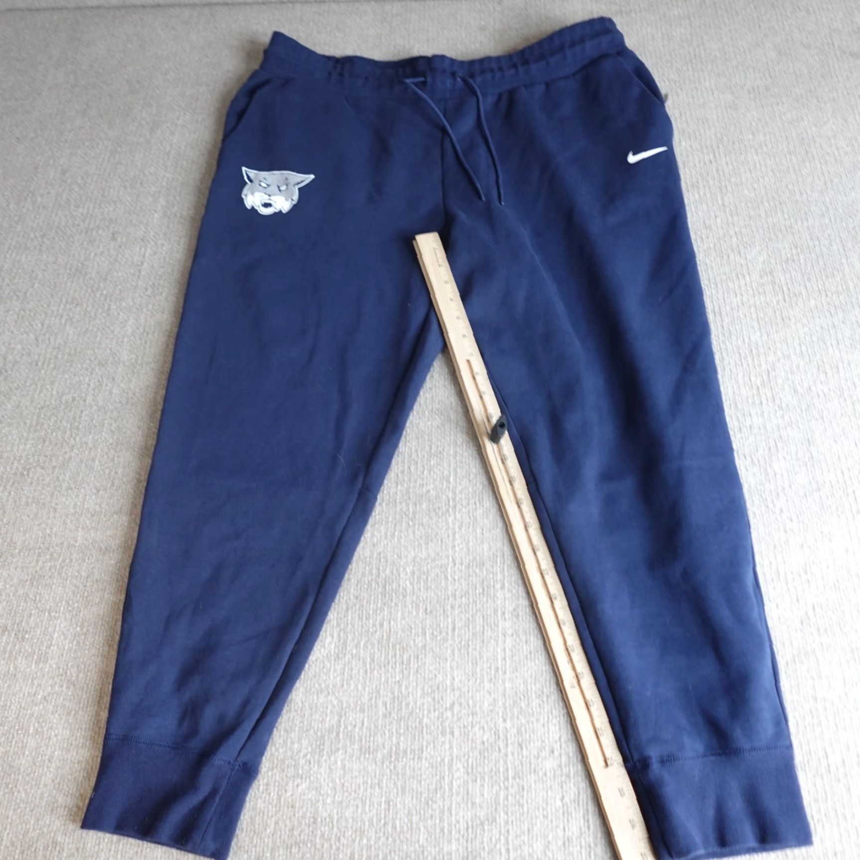 Nike Nike Mens Pants 2XL Blue Solid Jogger WCA Wildcats Drawstring Fleece Cotton Blend Activewear Casual Tapered Waist Mens Size US 39 - 2 Thumbnail
