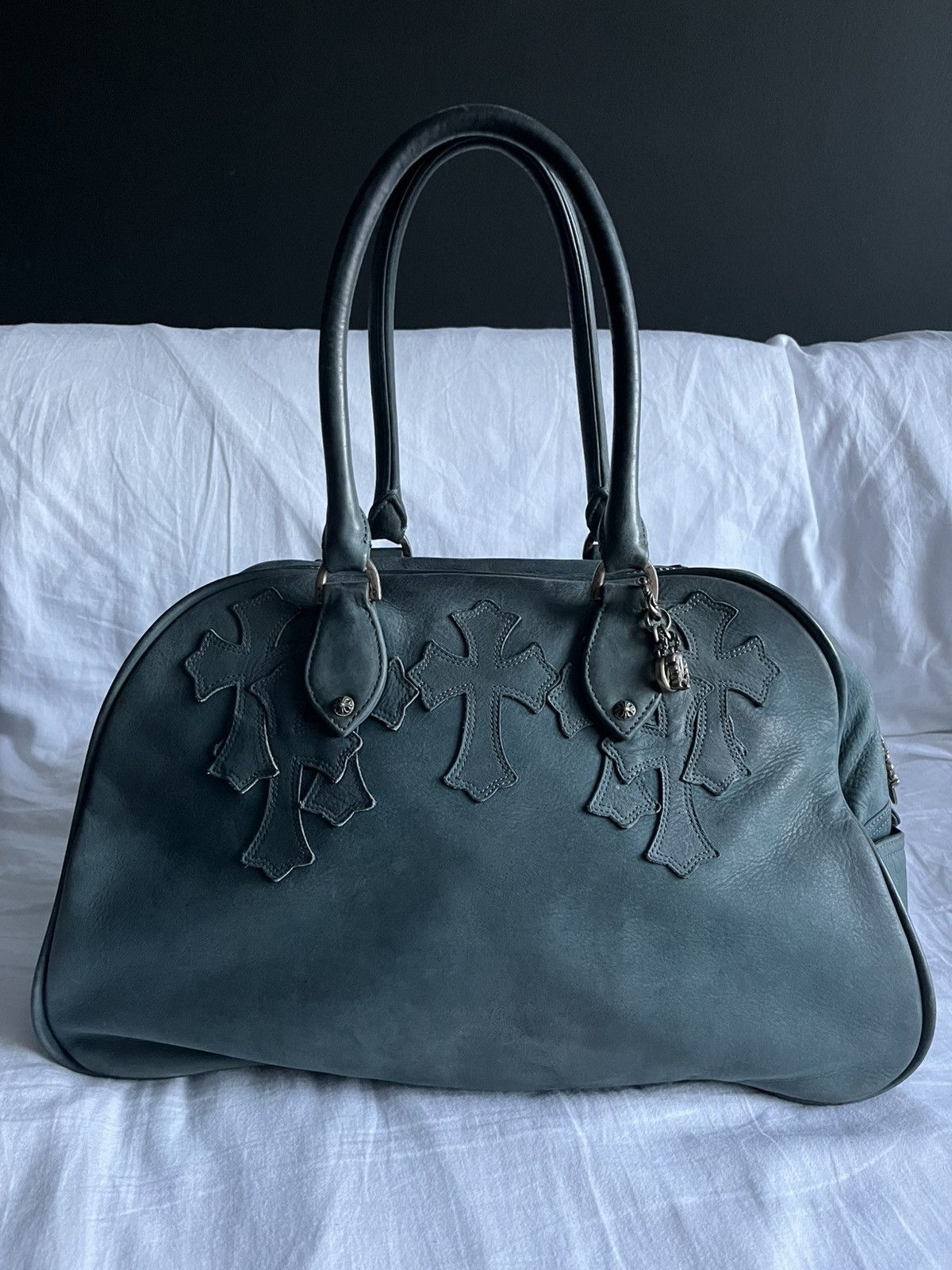 Pre-owned Chrome Hearts Bowling Bag In Green