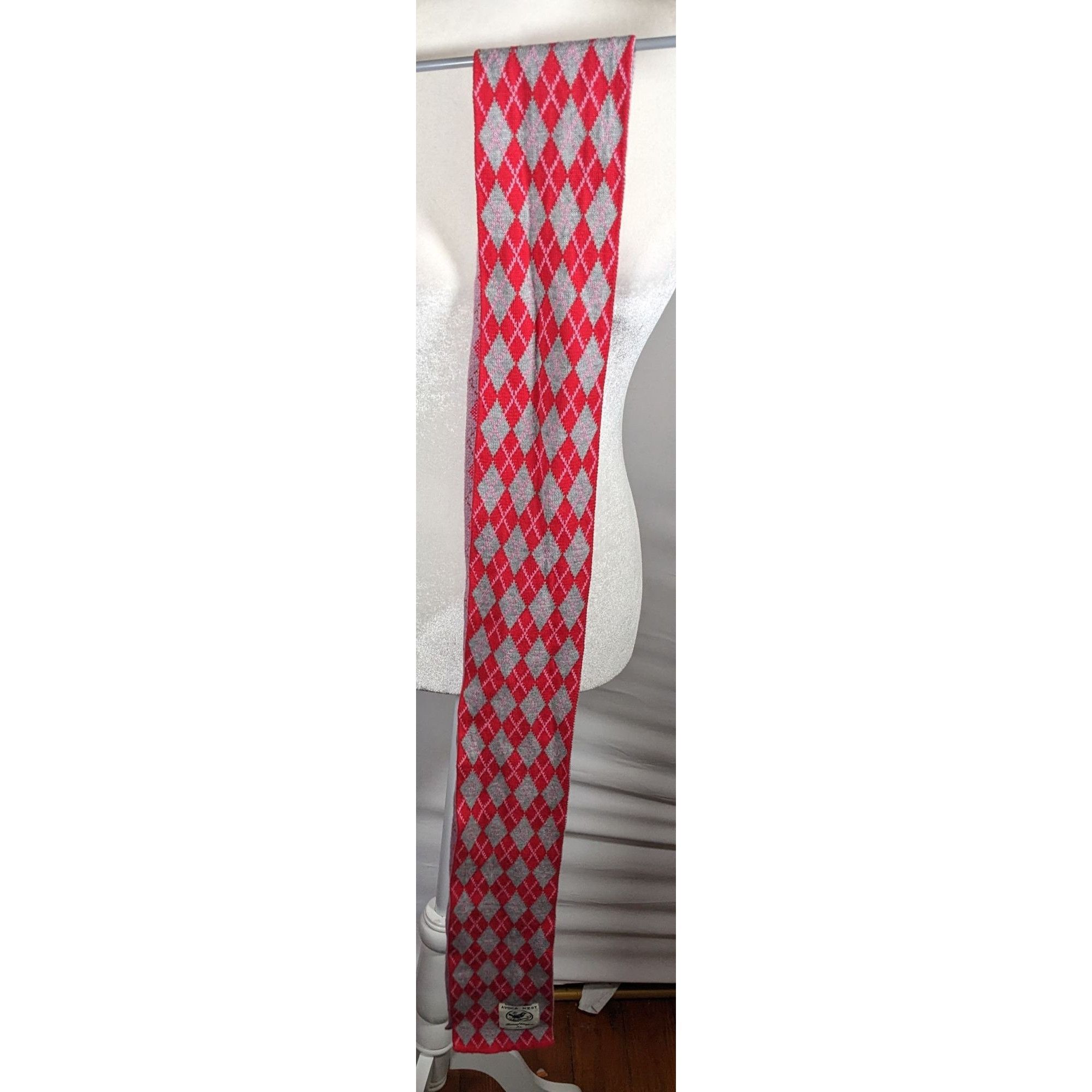 Other Avoca Nest Red And Grey Argyle Cotton Scarf Size ONE SIZE - 8 Thumbnail