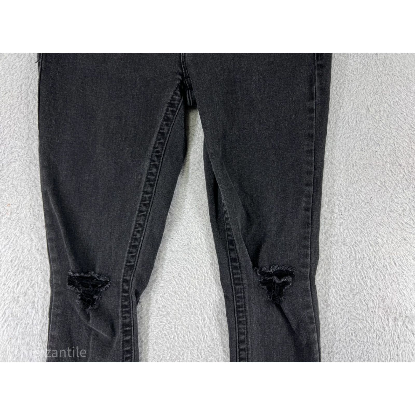 Vintage Seven7 Jeans Women's Black Denim Skinny 4 Cotton Blend Embellished Pockets Stretch Crop Size 27" / US 4 / IT 40 - 7 Thumbnail