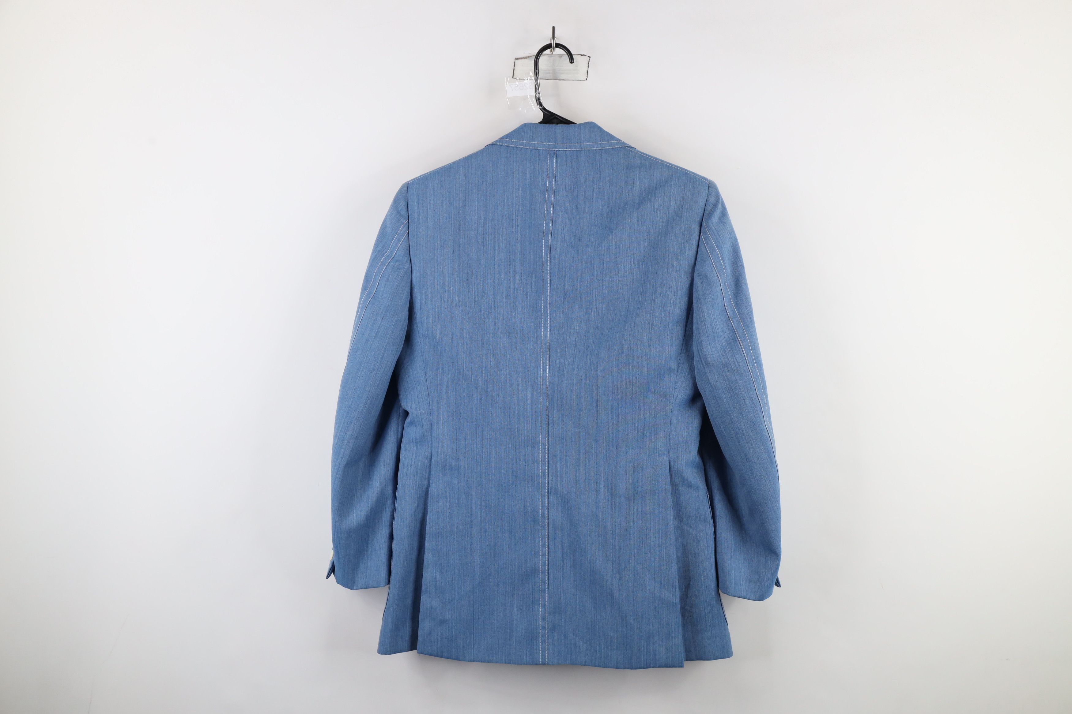 Vintage Vintage 60s 70s Rockabilly Chambray Blazer Suit Jacket Blue Size US L / EU 52-54 / 3 - 14 Thumbnail
